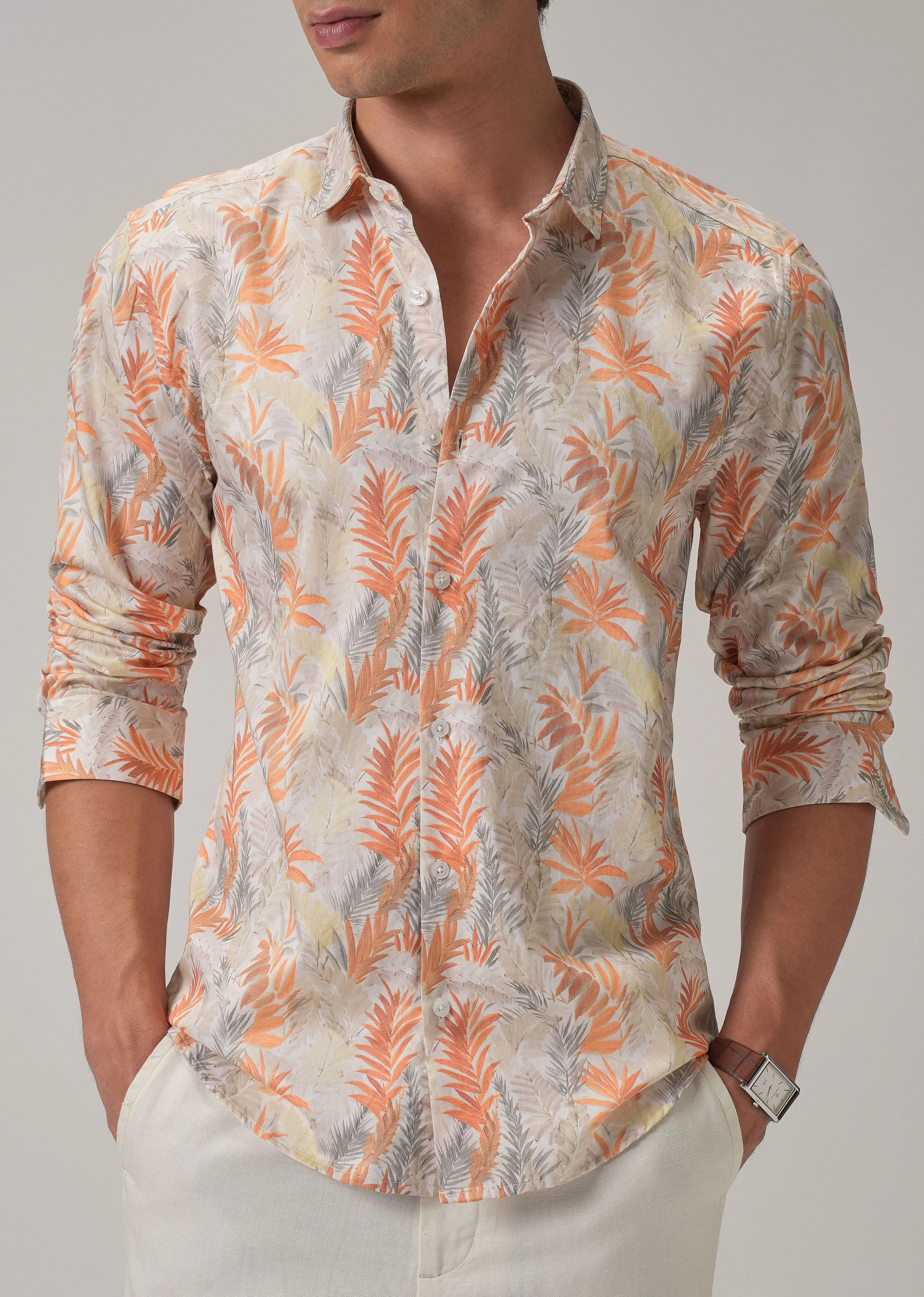 Feather Floral Printed Shirt - Image 7