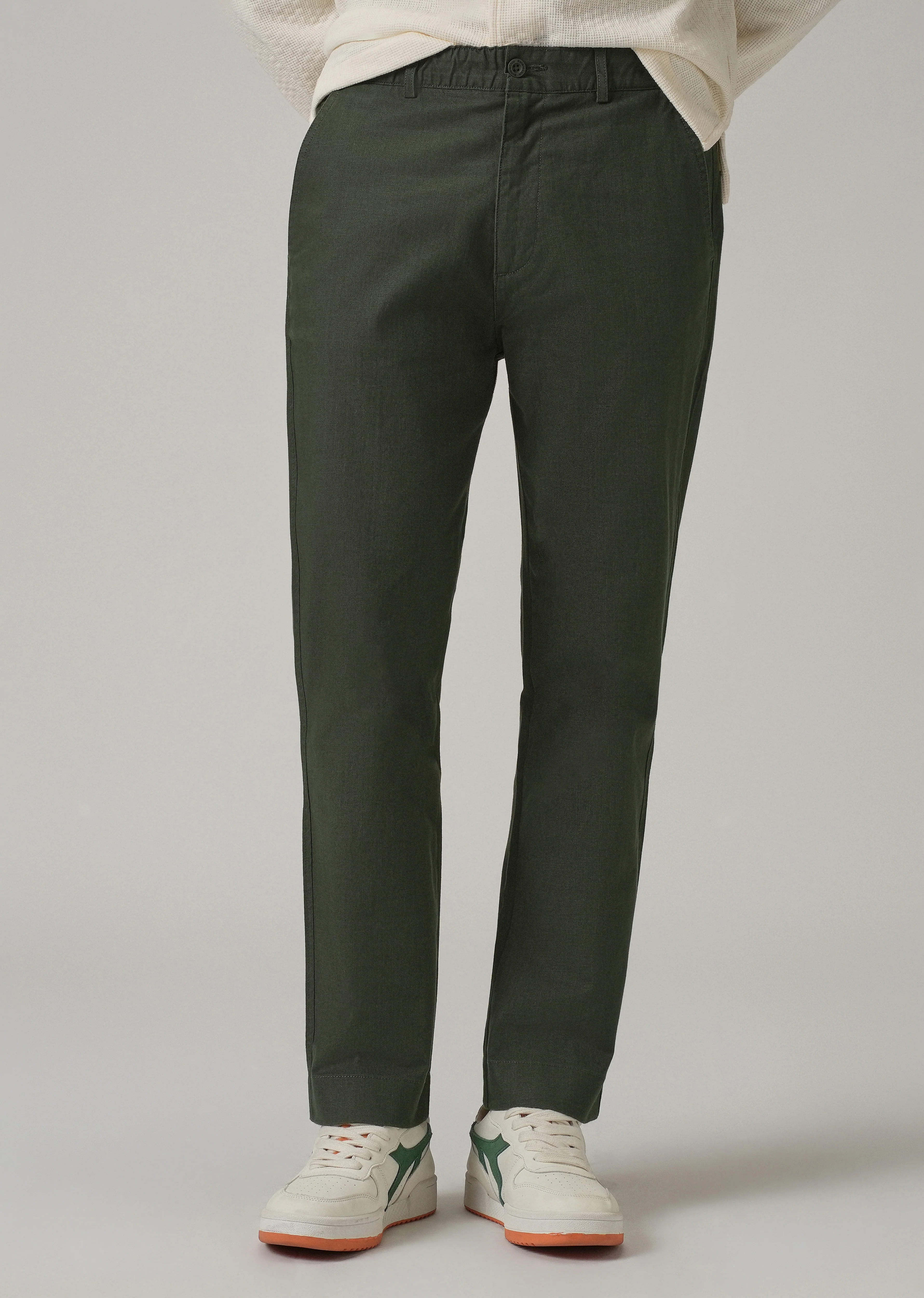 Fern Green Cotton Trouser - Image 7