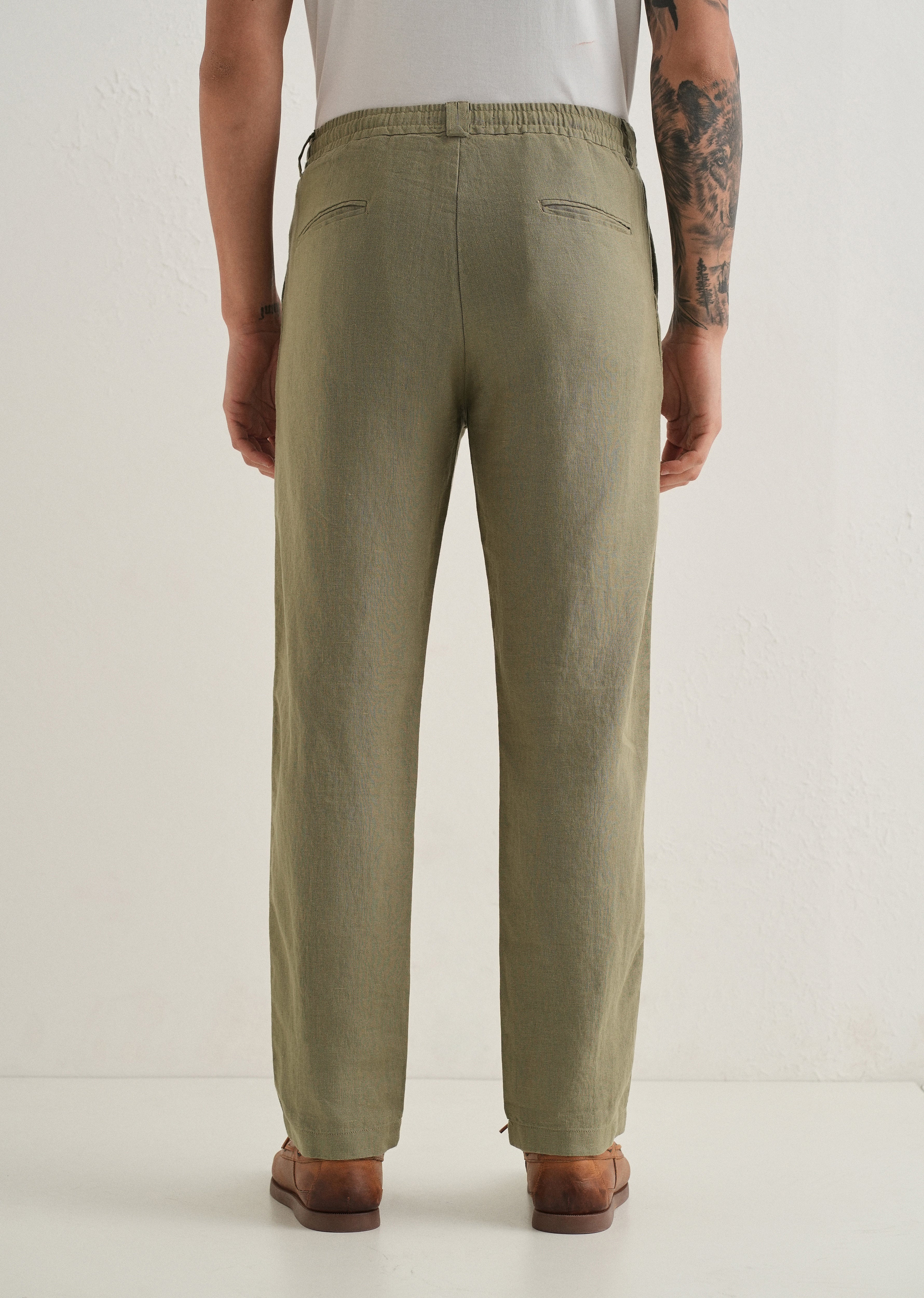Fern Green Linen Pant - Image 2
