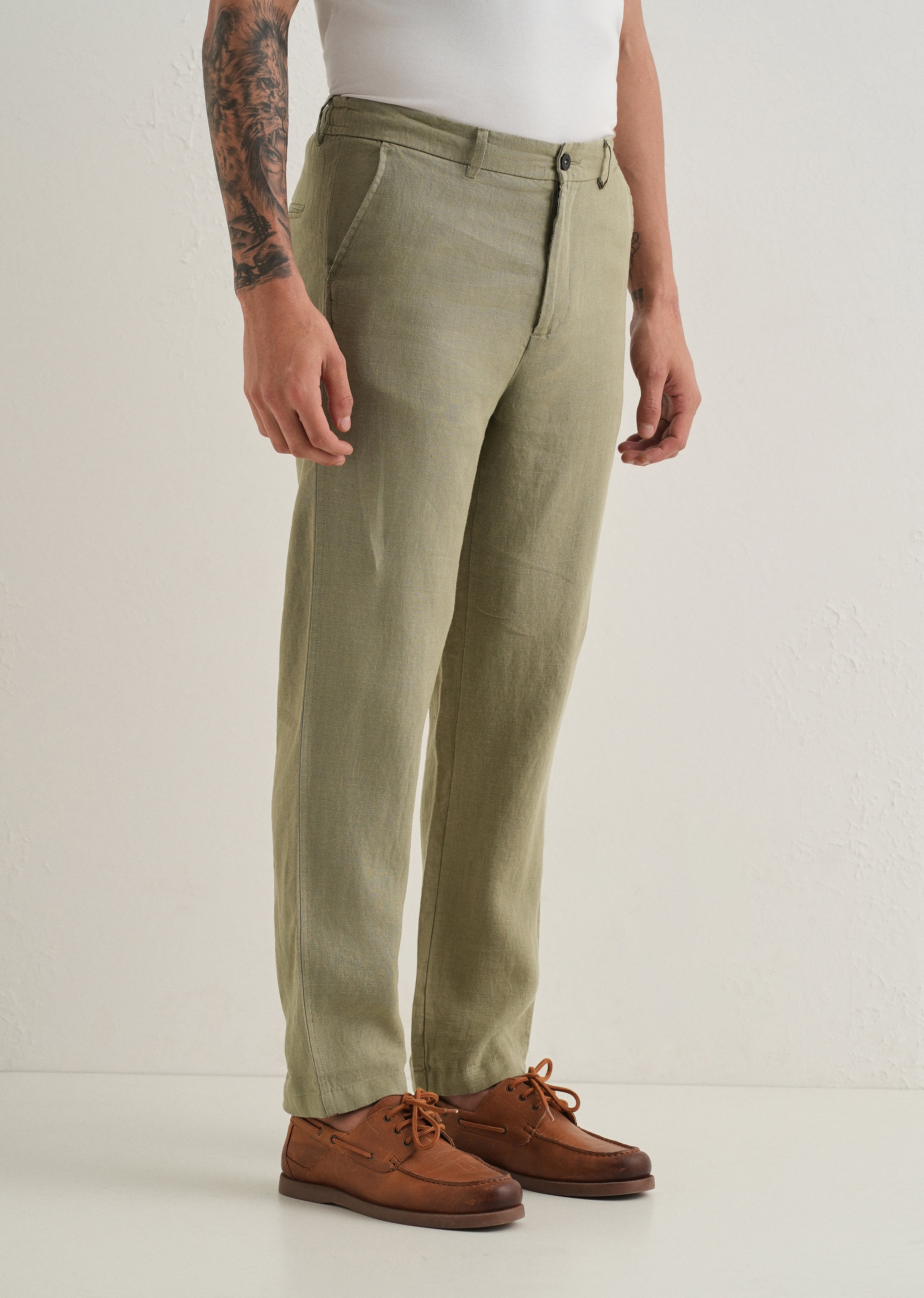 Fern Green Linen Pant - Image 4