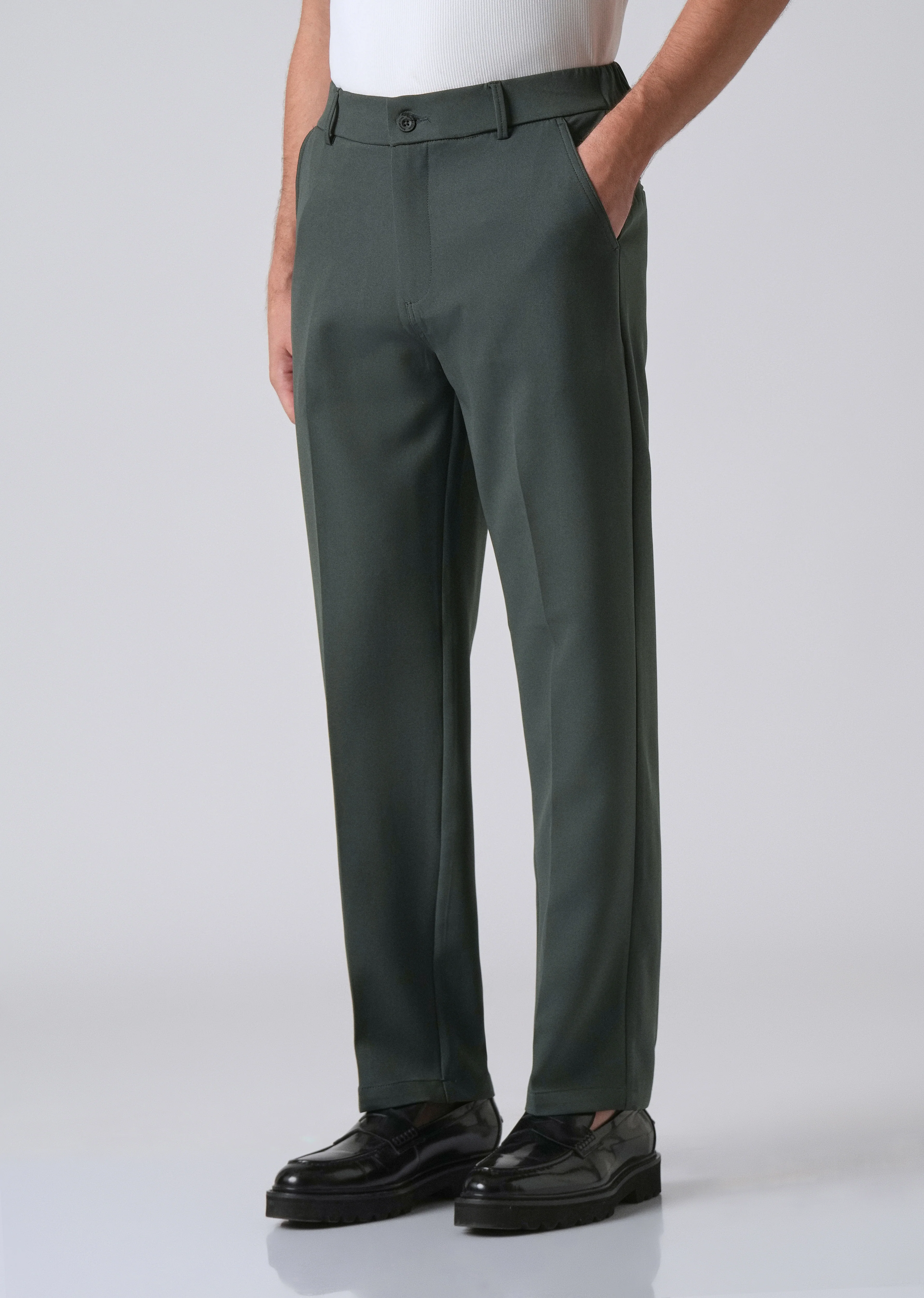 Fern Green Relaxed Fit Trousers - Image 4