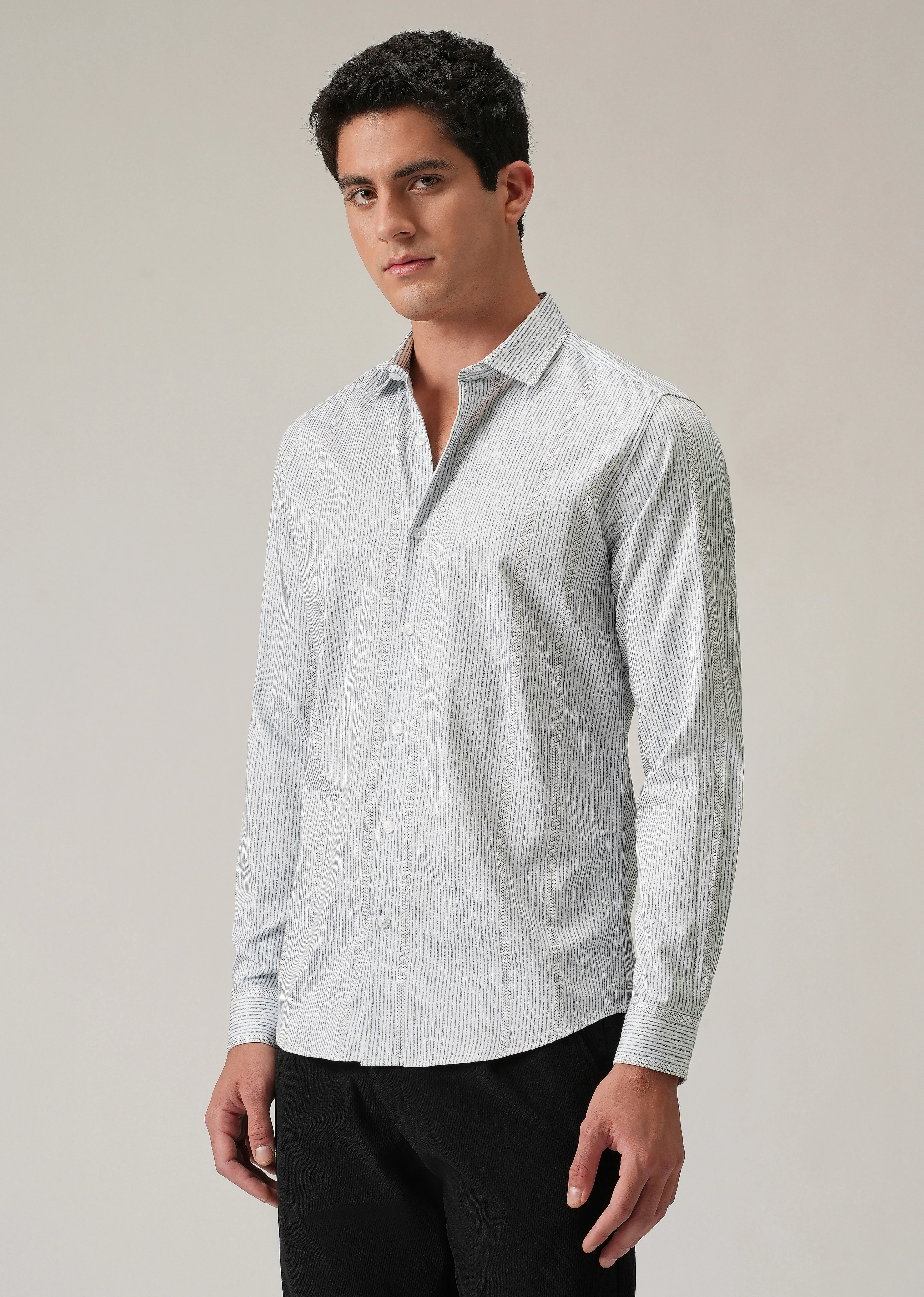 Fine Line Stripe Print Shirt - Image 4