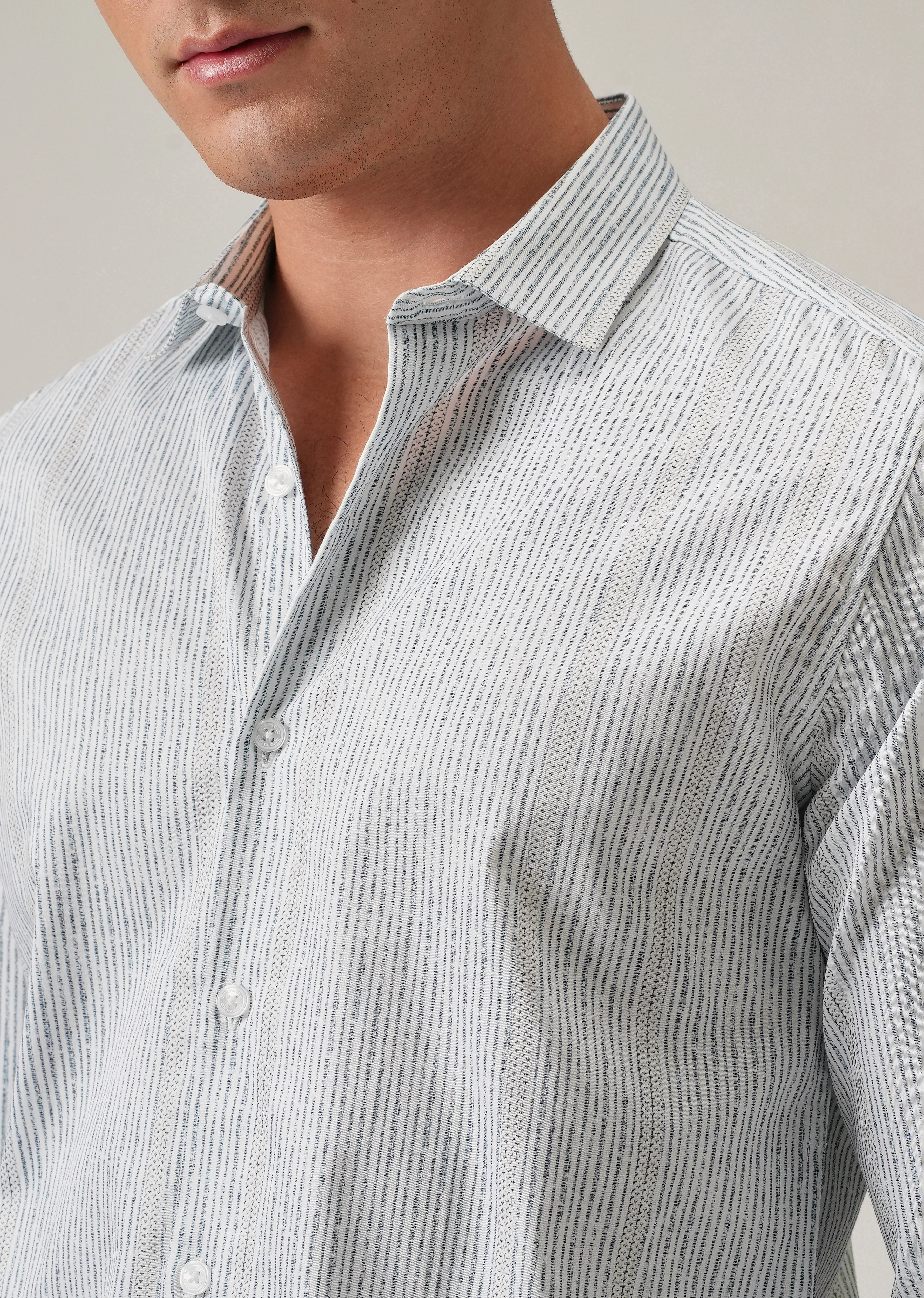 Fine Line Stripe Print Shirt - Image 5