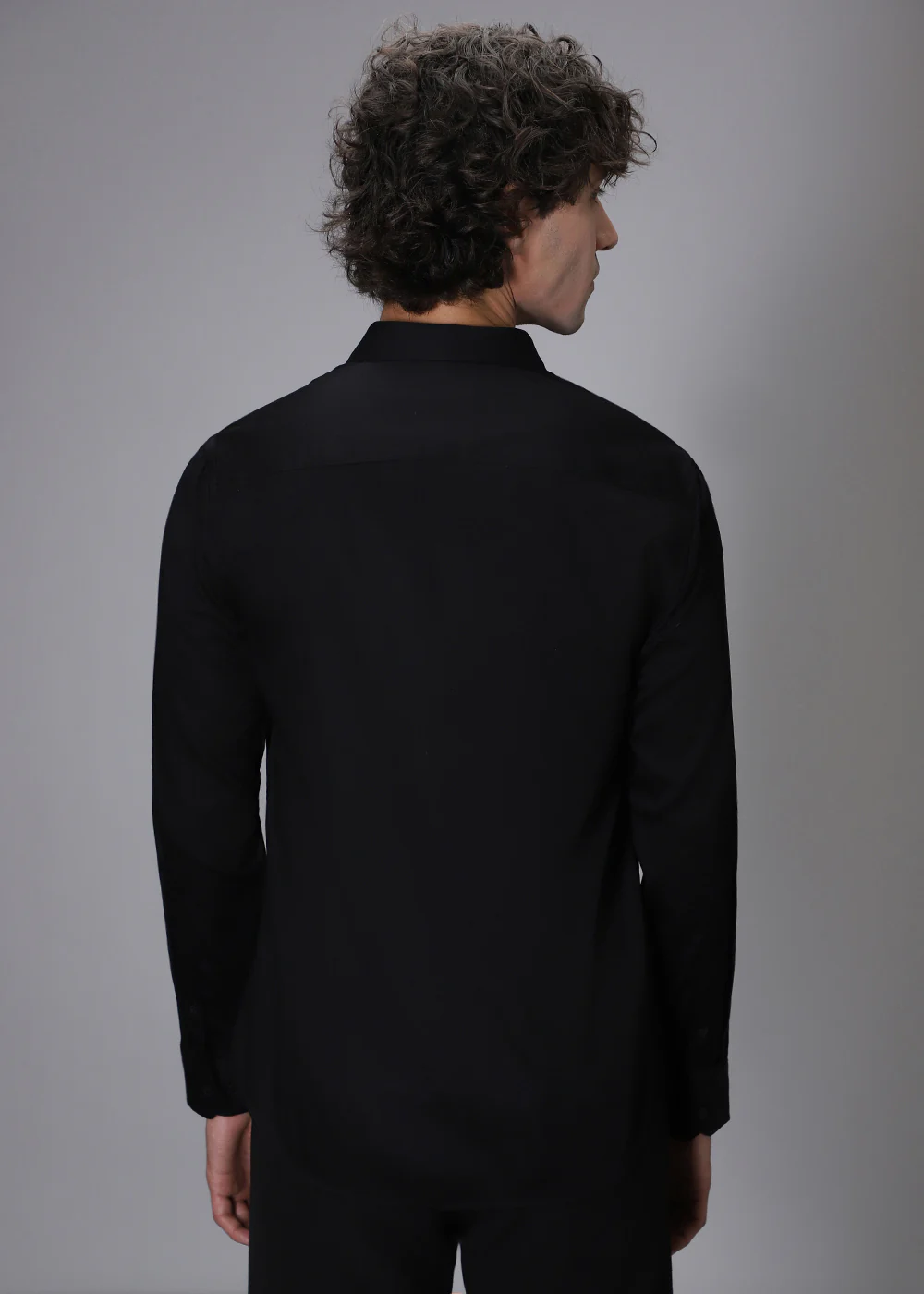 Flecked Sequin Black Designer Shirt - Image 4