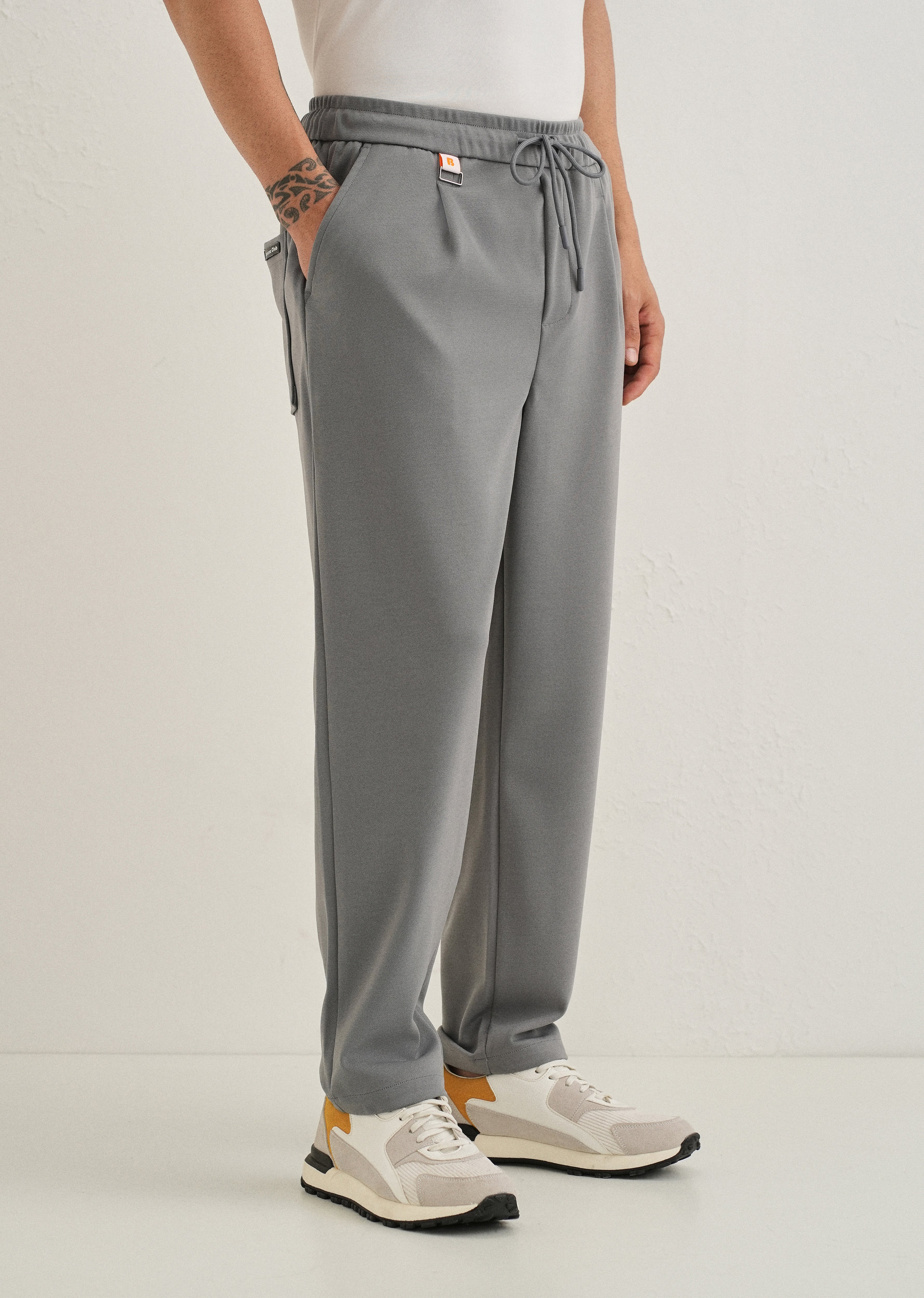 Flexi Ash Grey Korean Trouser - Image 4