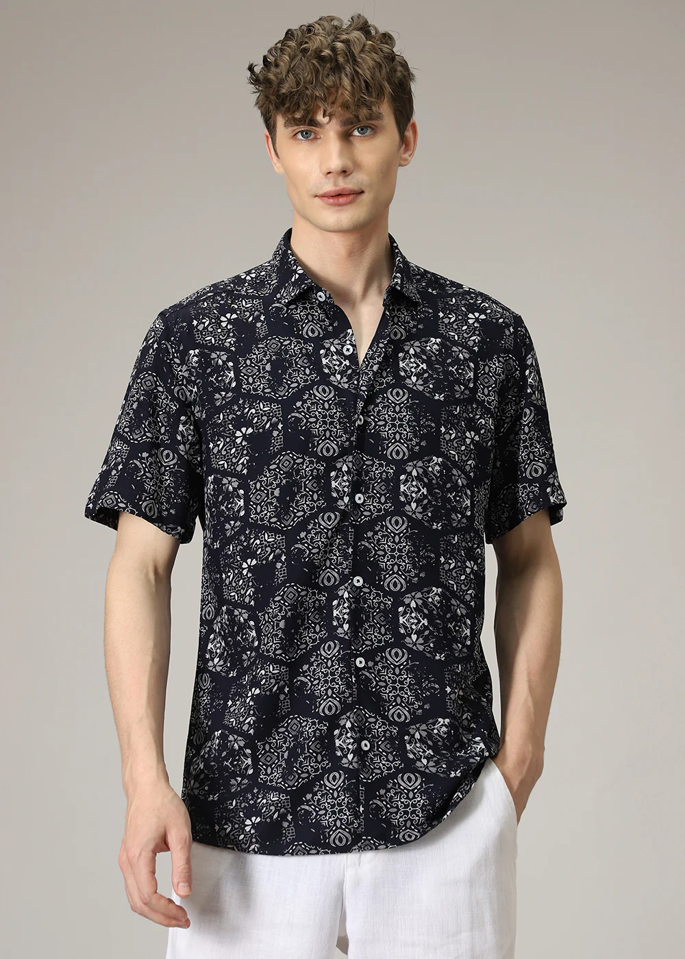 Flora Geo Print Shirt - Image 3