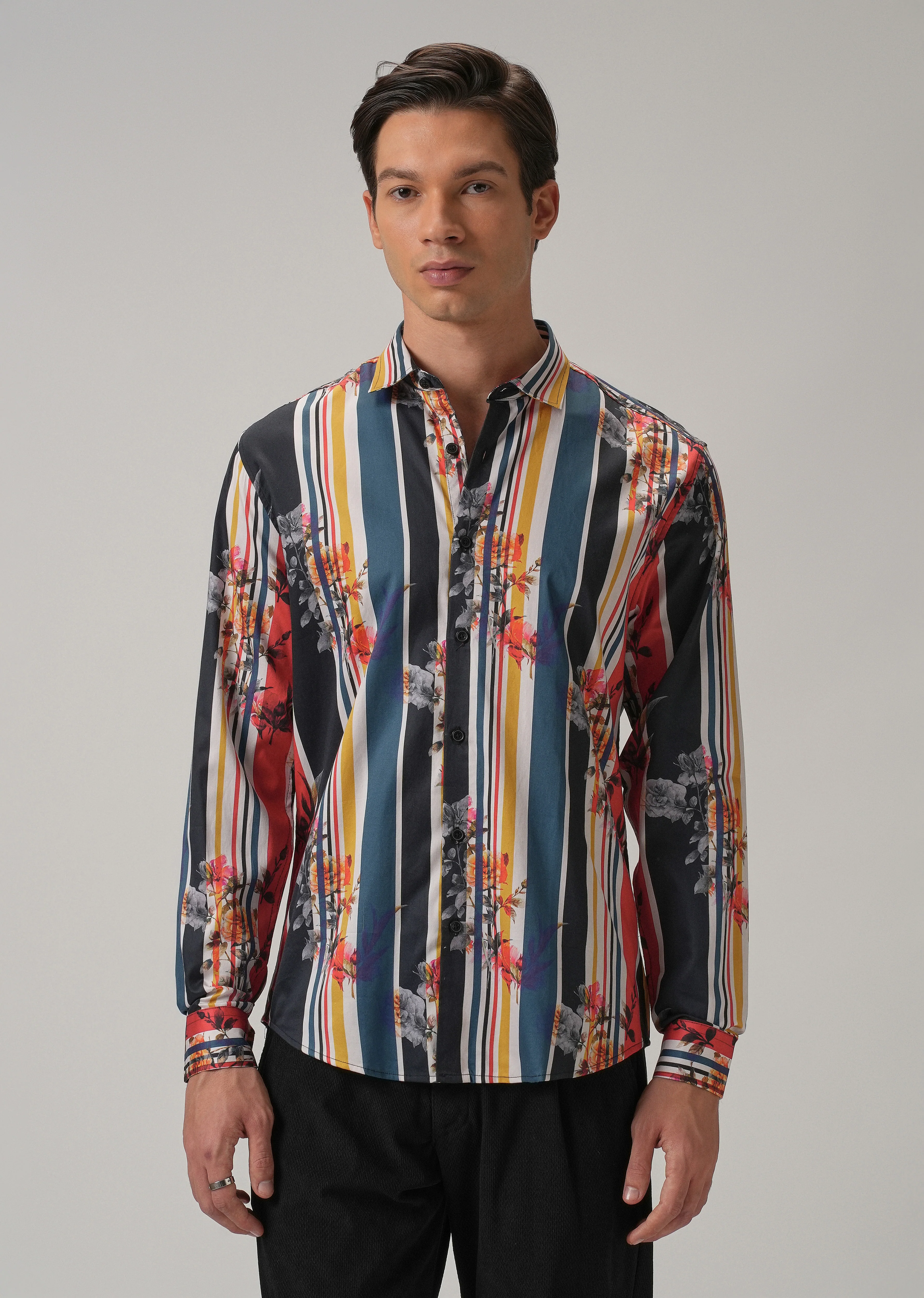 Floral Striped Printed Shirt - Image 4