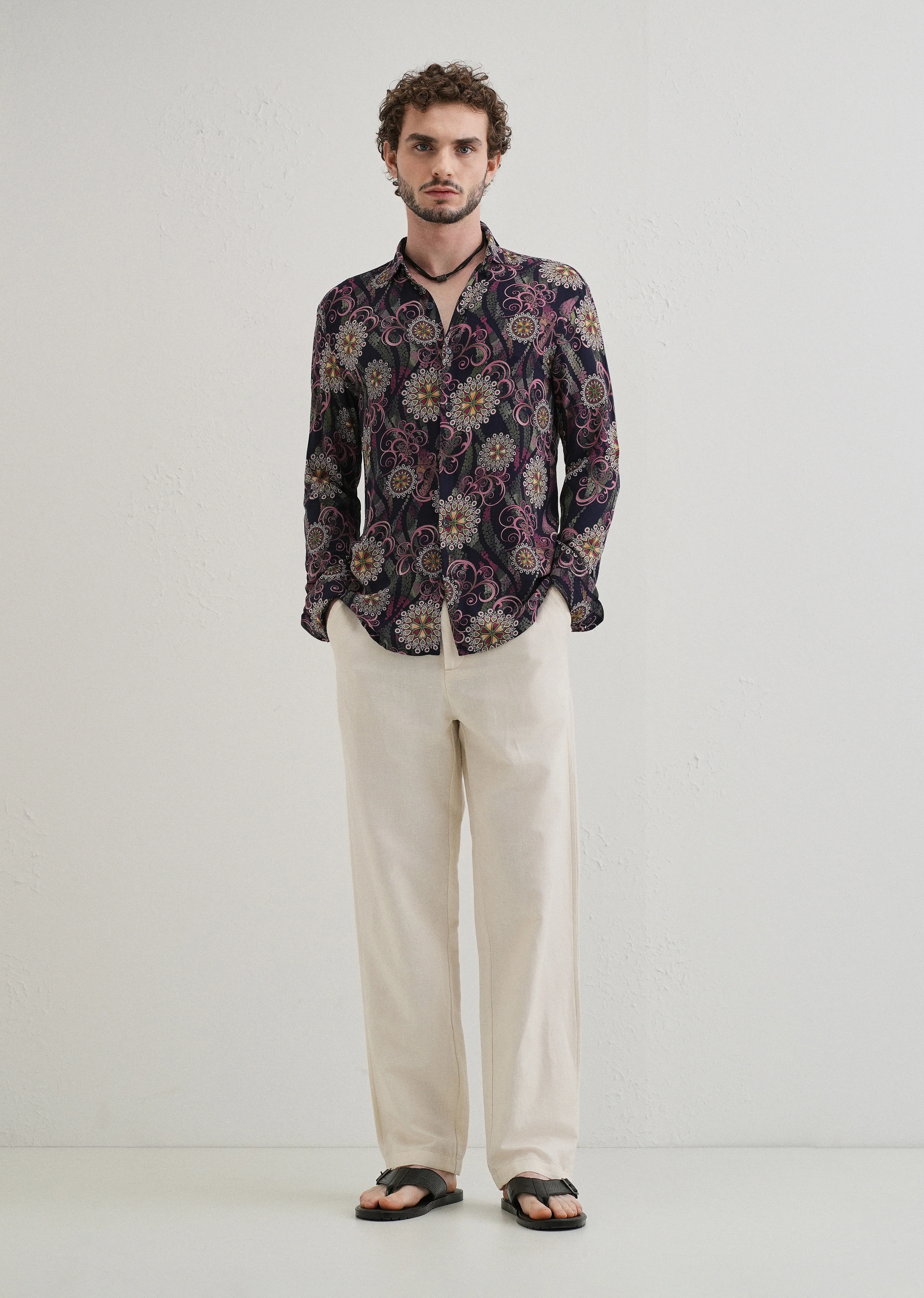 Floral Print Feather Shirt - Image 6