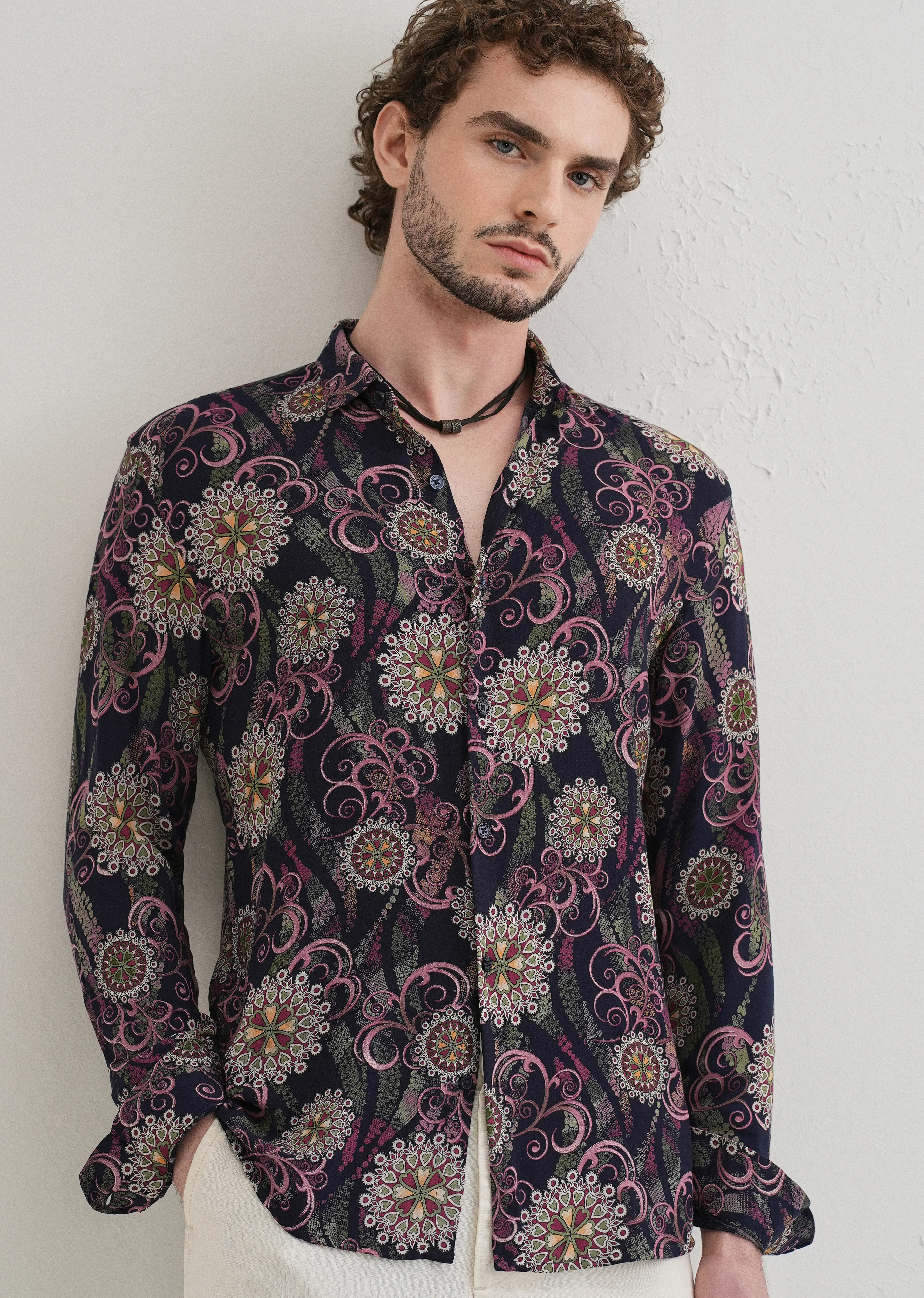 Floral Print Feather Shirt - Image 7