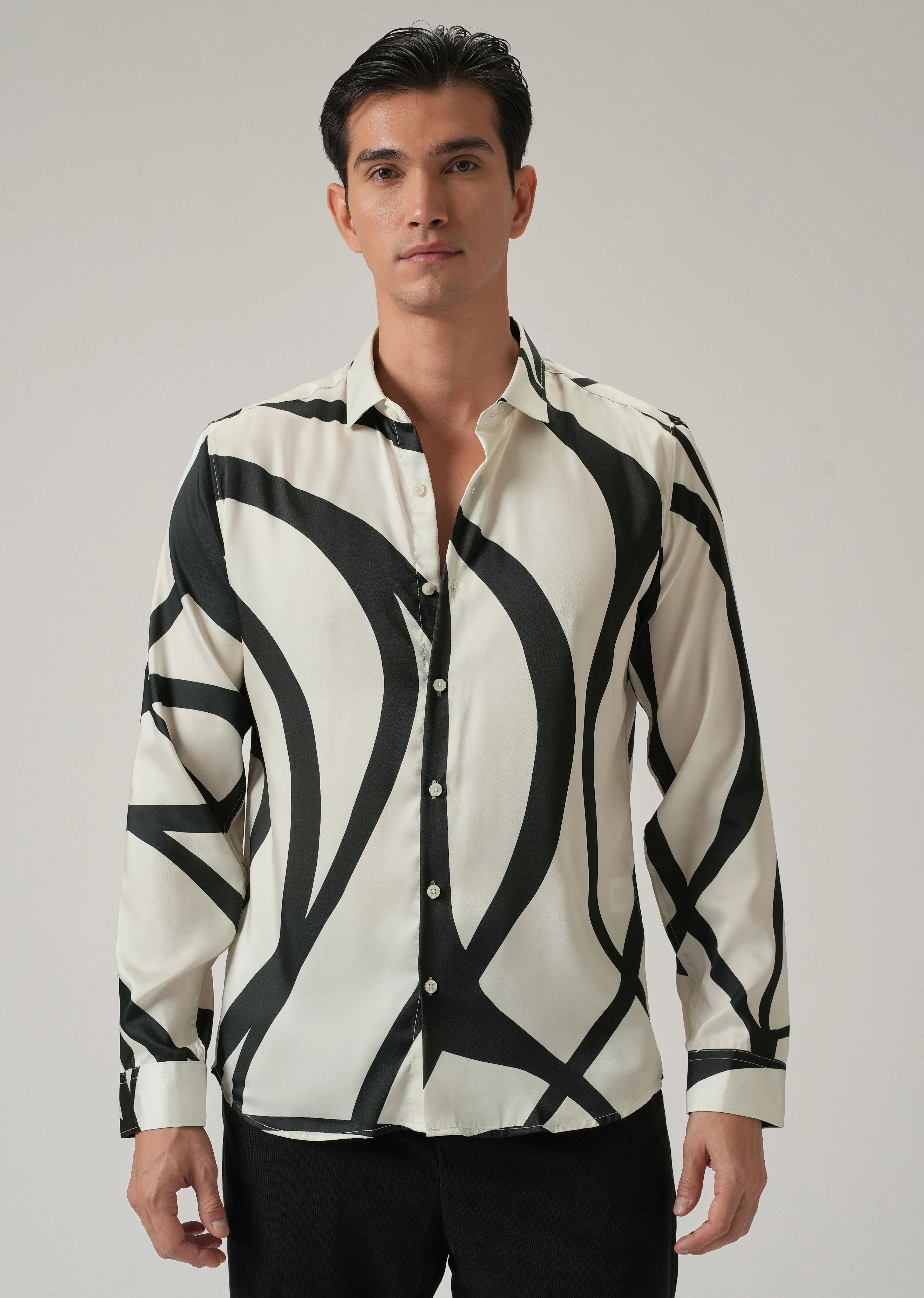 Flow Line Print Shirt - Image 3