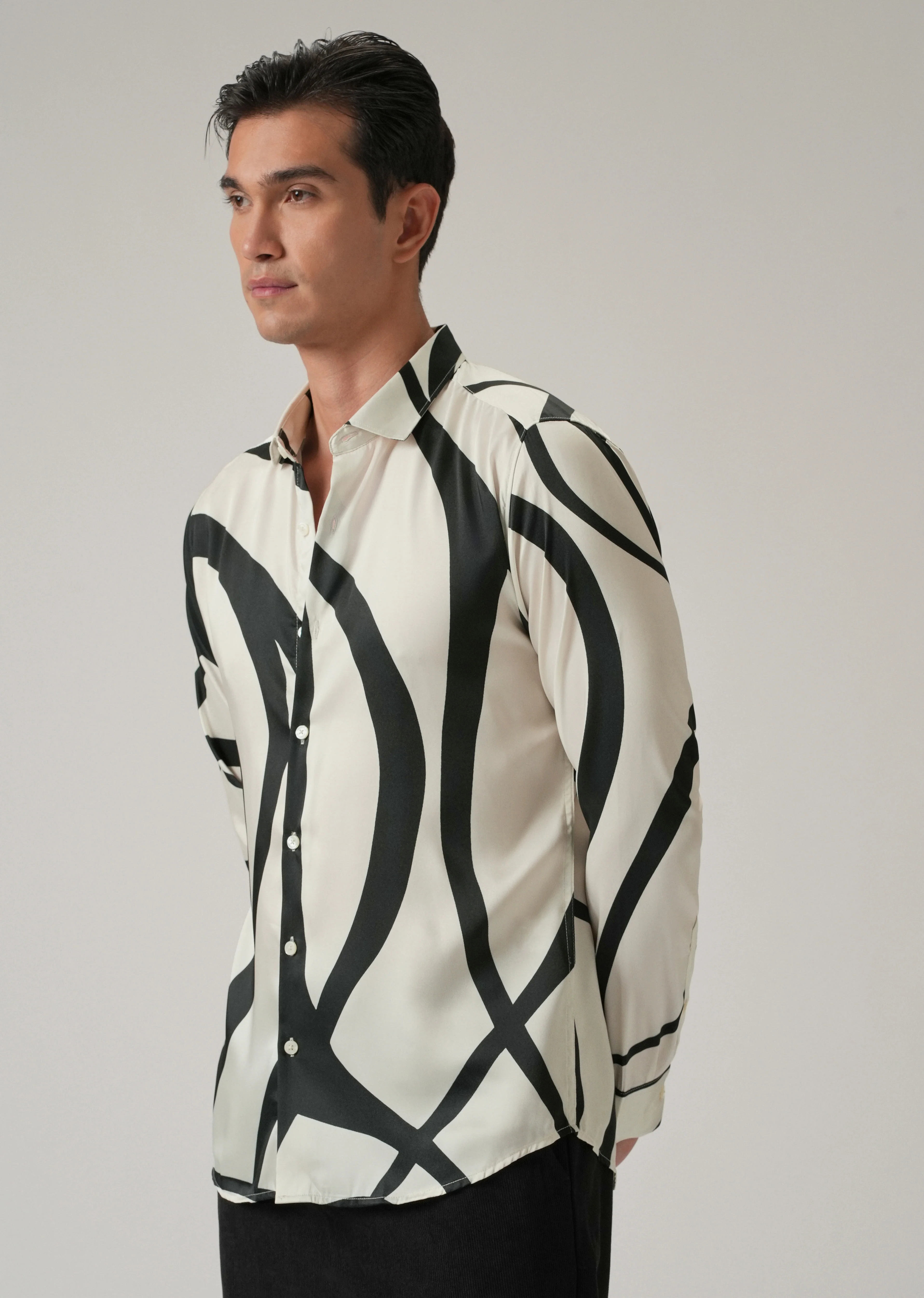 Flow Line Print Shirt - Image 4