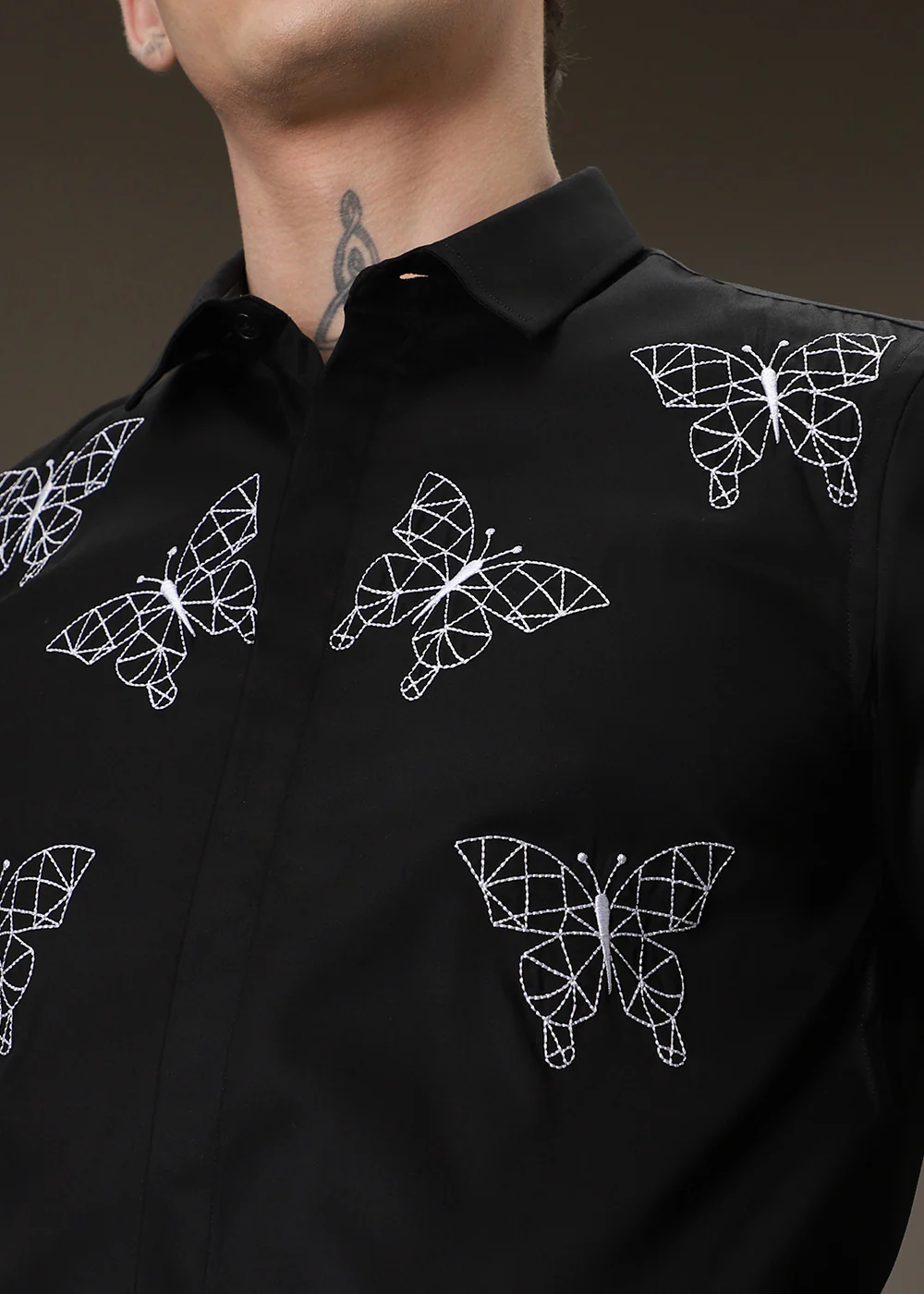 Flutter Embroidery Black Designer Shirt - Image 3