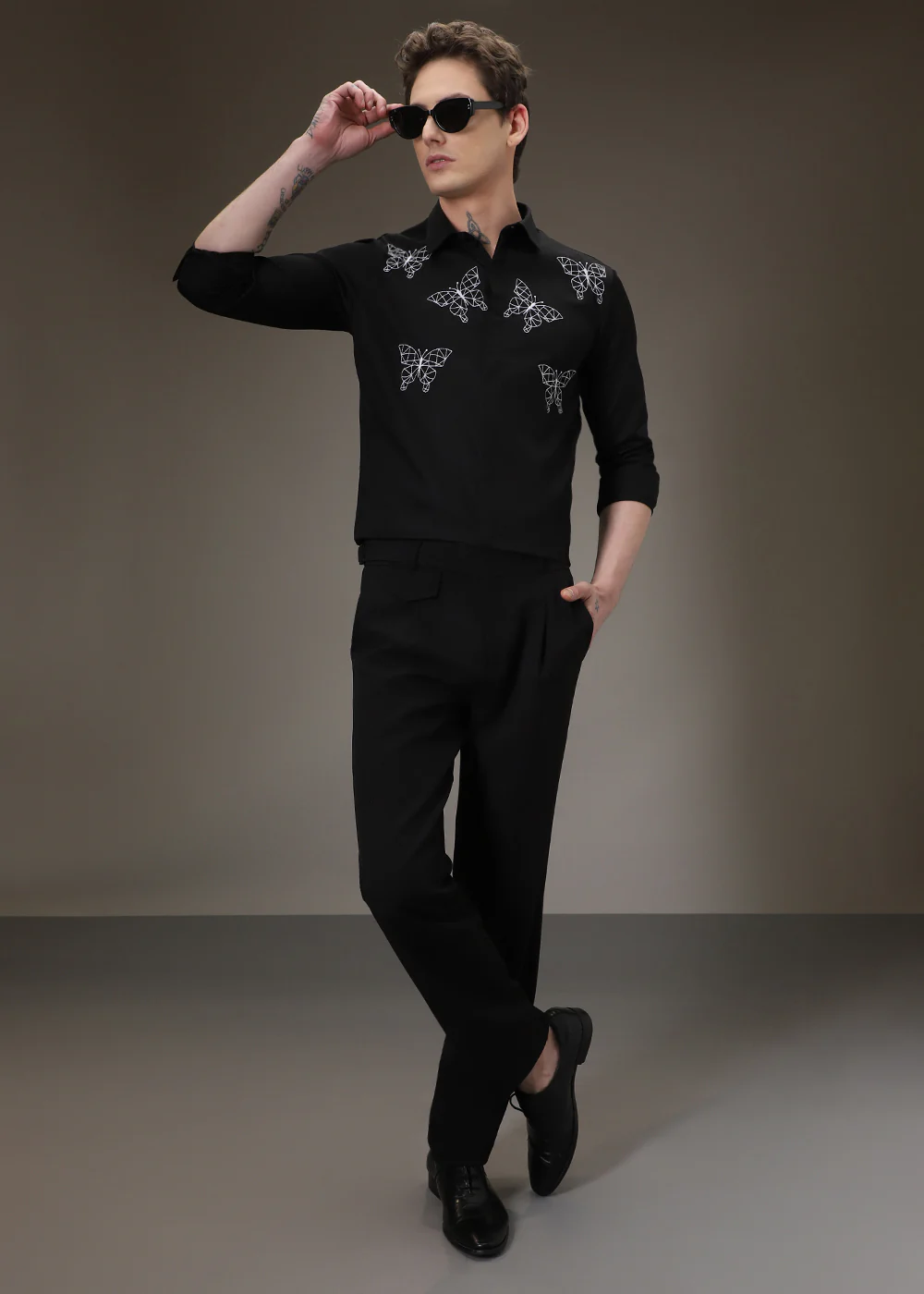 Flutter Embroidery Black Designer Shirt - Image 6