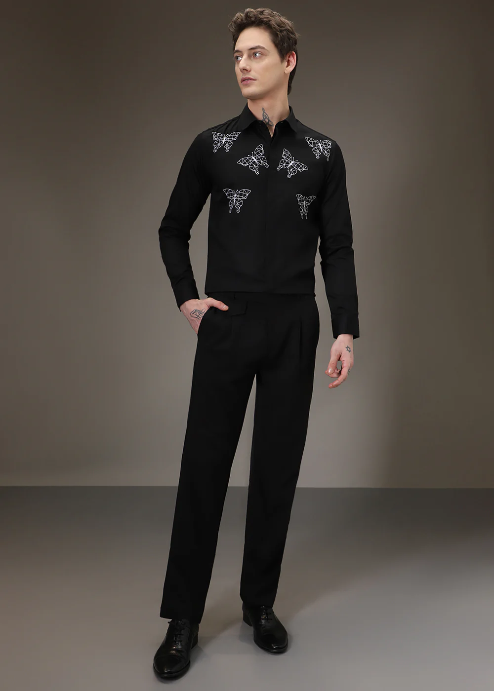 Flutter Embroidery Black Designer Shirt - Image 8