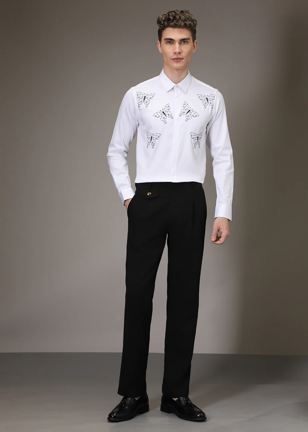 Flutter Embroidery White Designer Shirt - Image 6