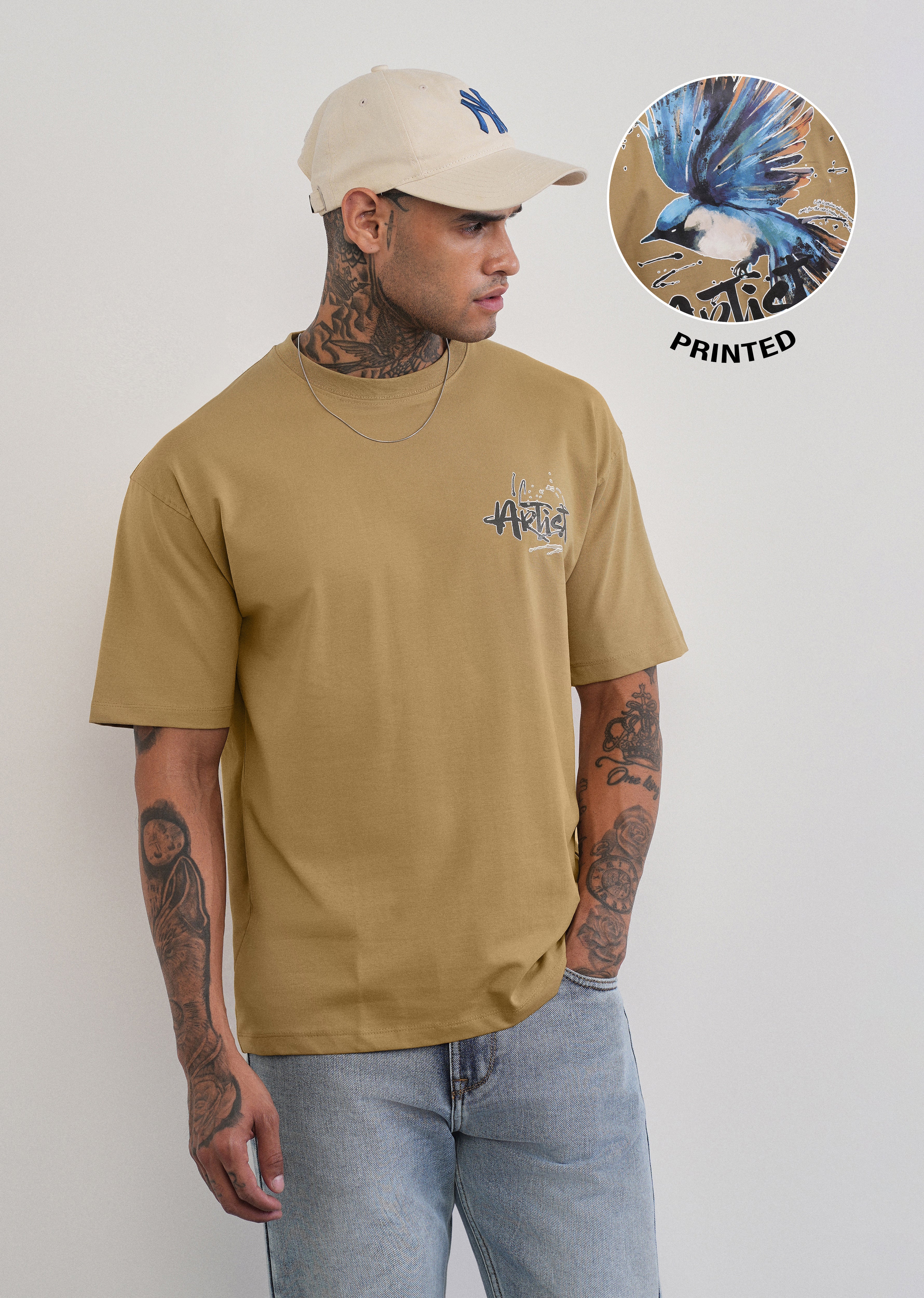 Fly High Mustard Beige T-shirt - Image 8