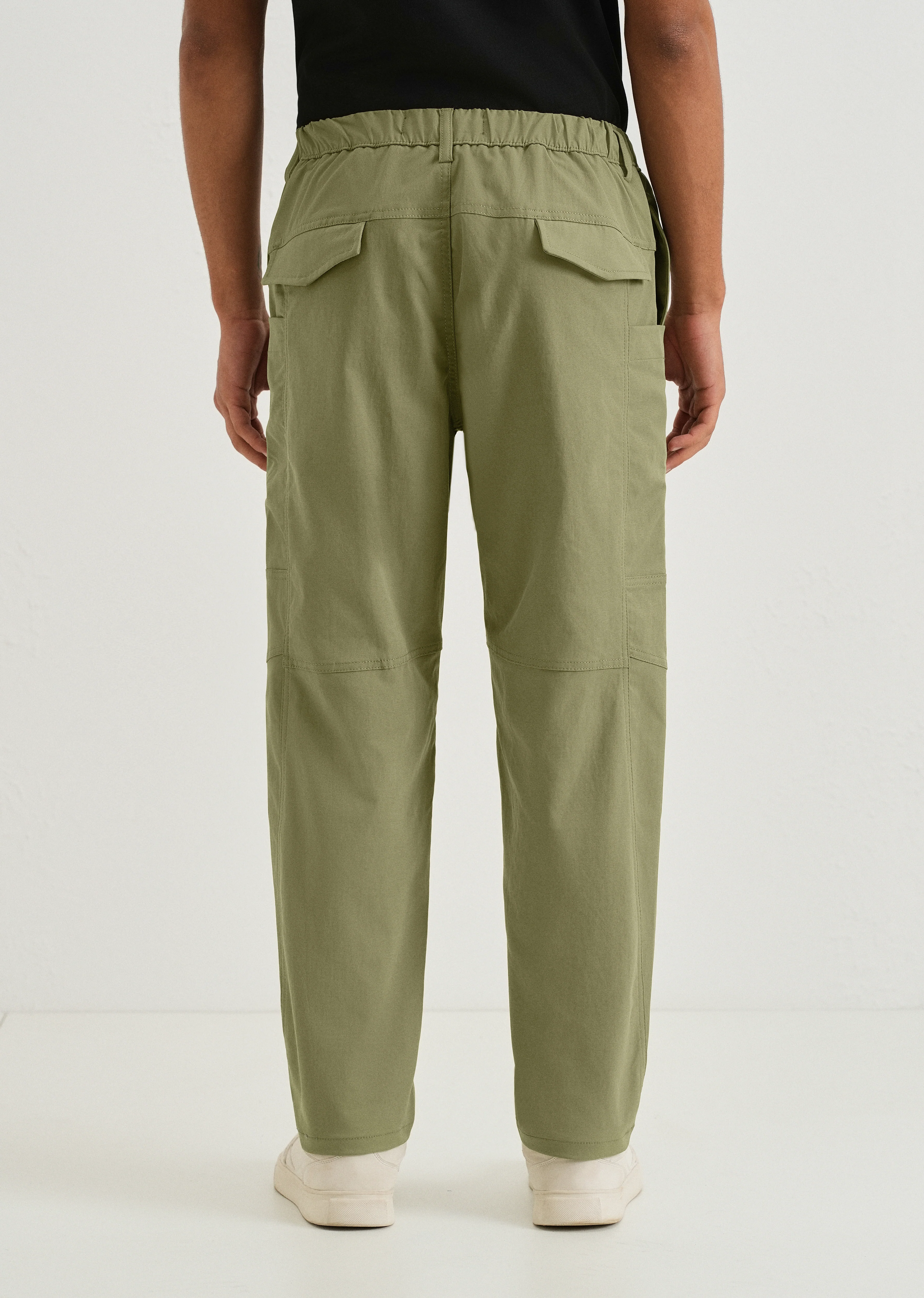 Forest Green Drawstring Panel Cargo Pant - Image 2