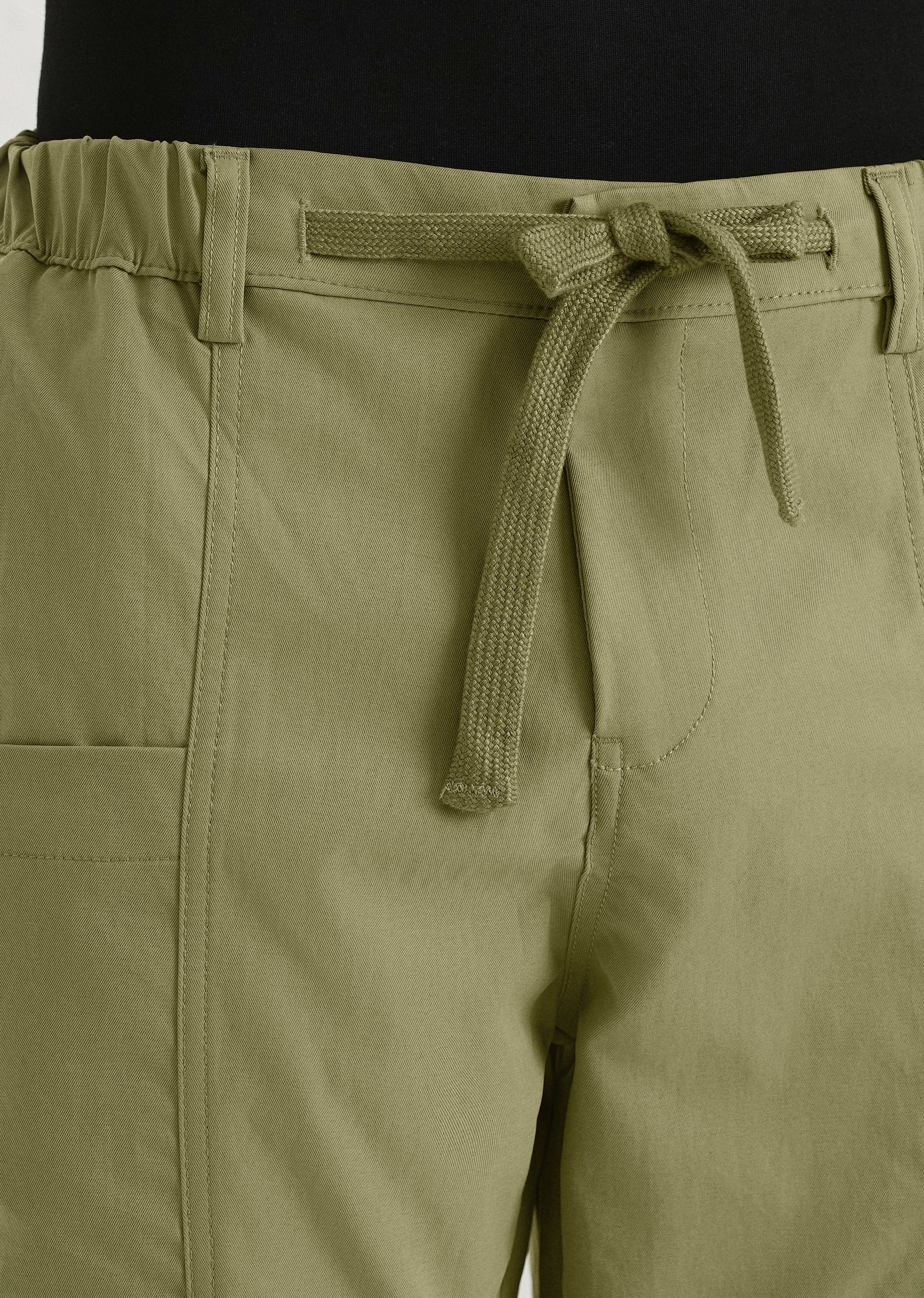 Forest Green Drawstring Panel Cargo Pant - Image 5
