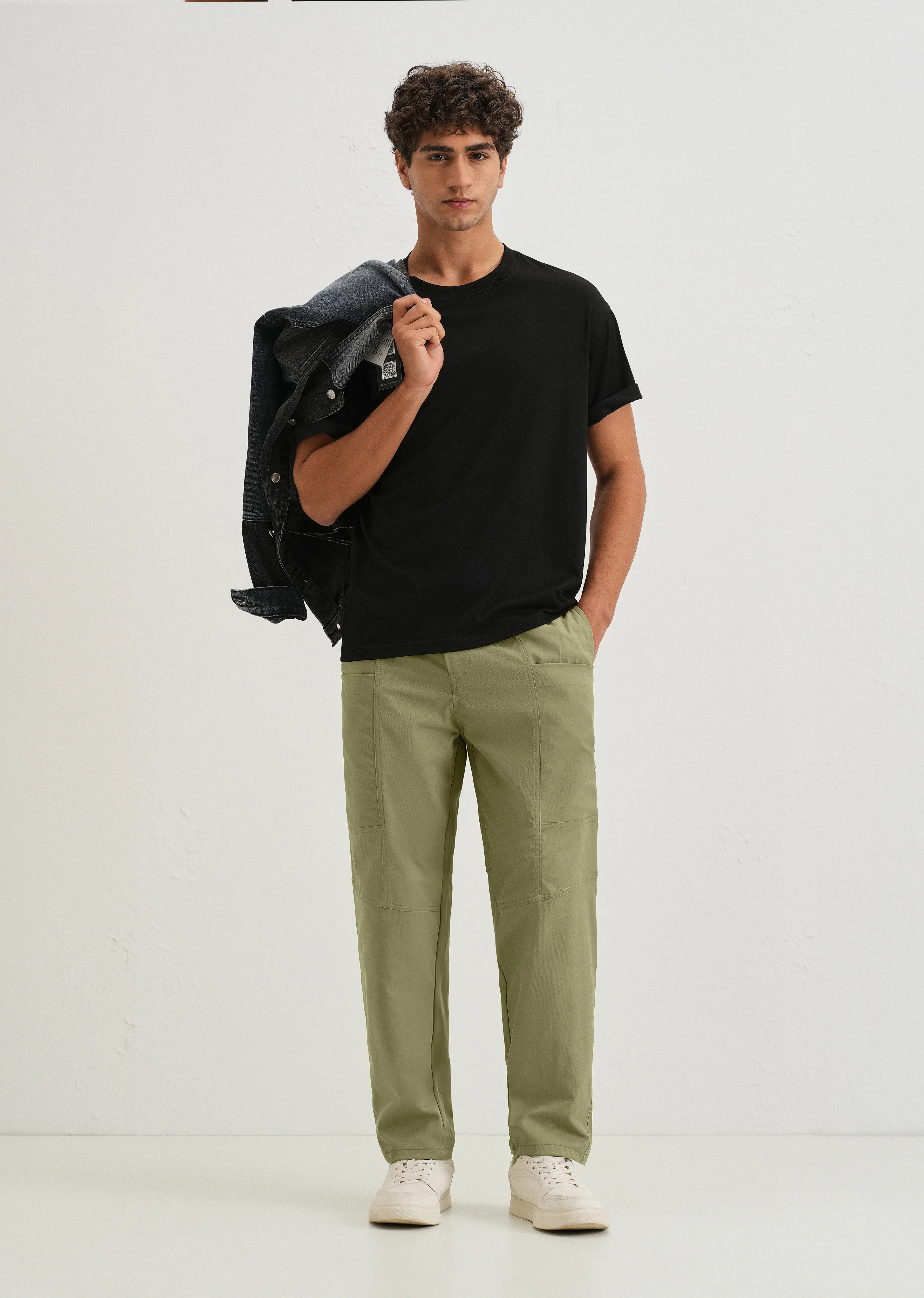 Forest Green Drawstring Panel Cargo Pant - Image 6