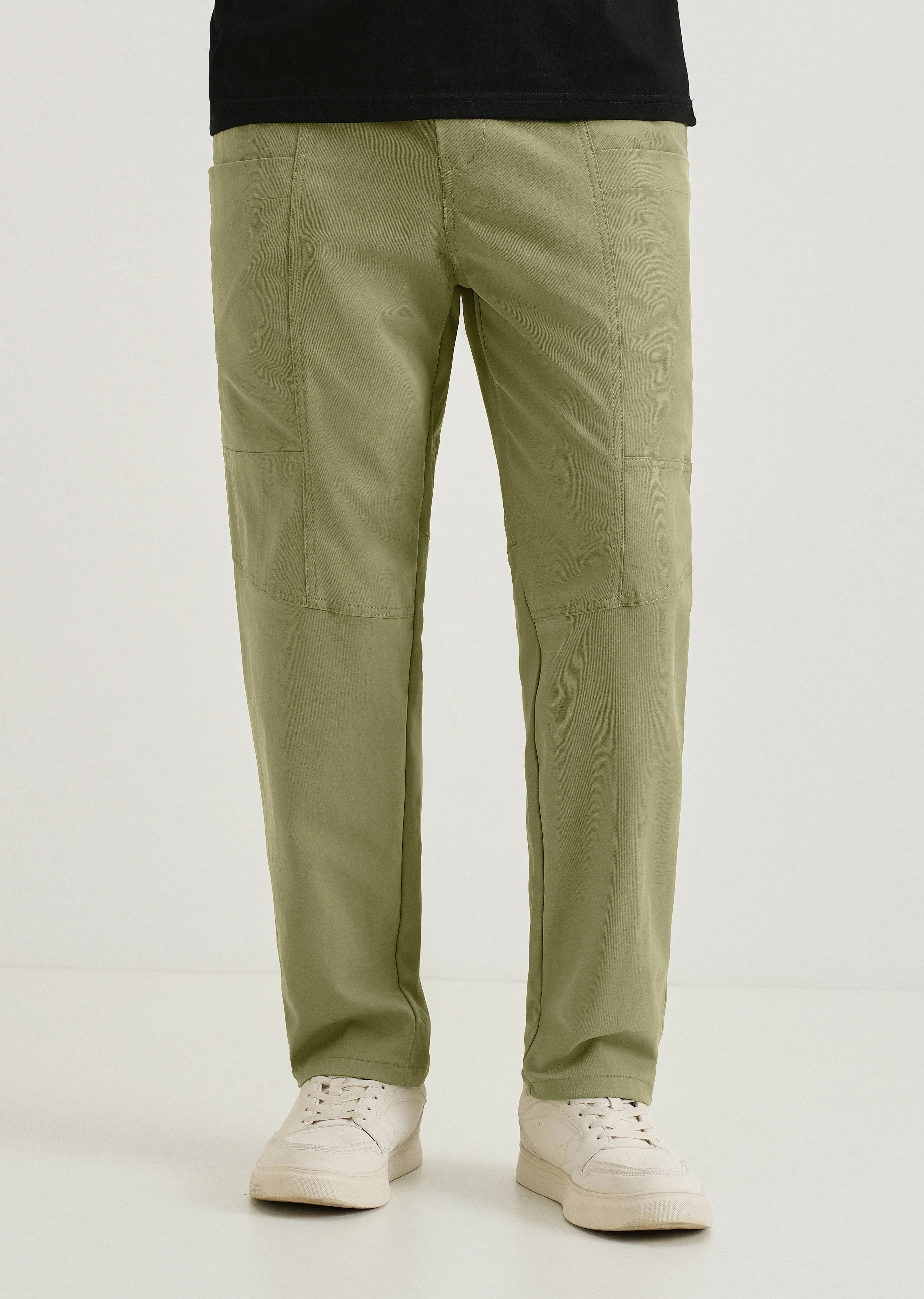 Forest Green Drawstring Panel Cargo Pant - Image 7