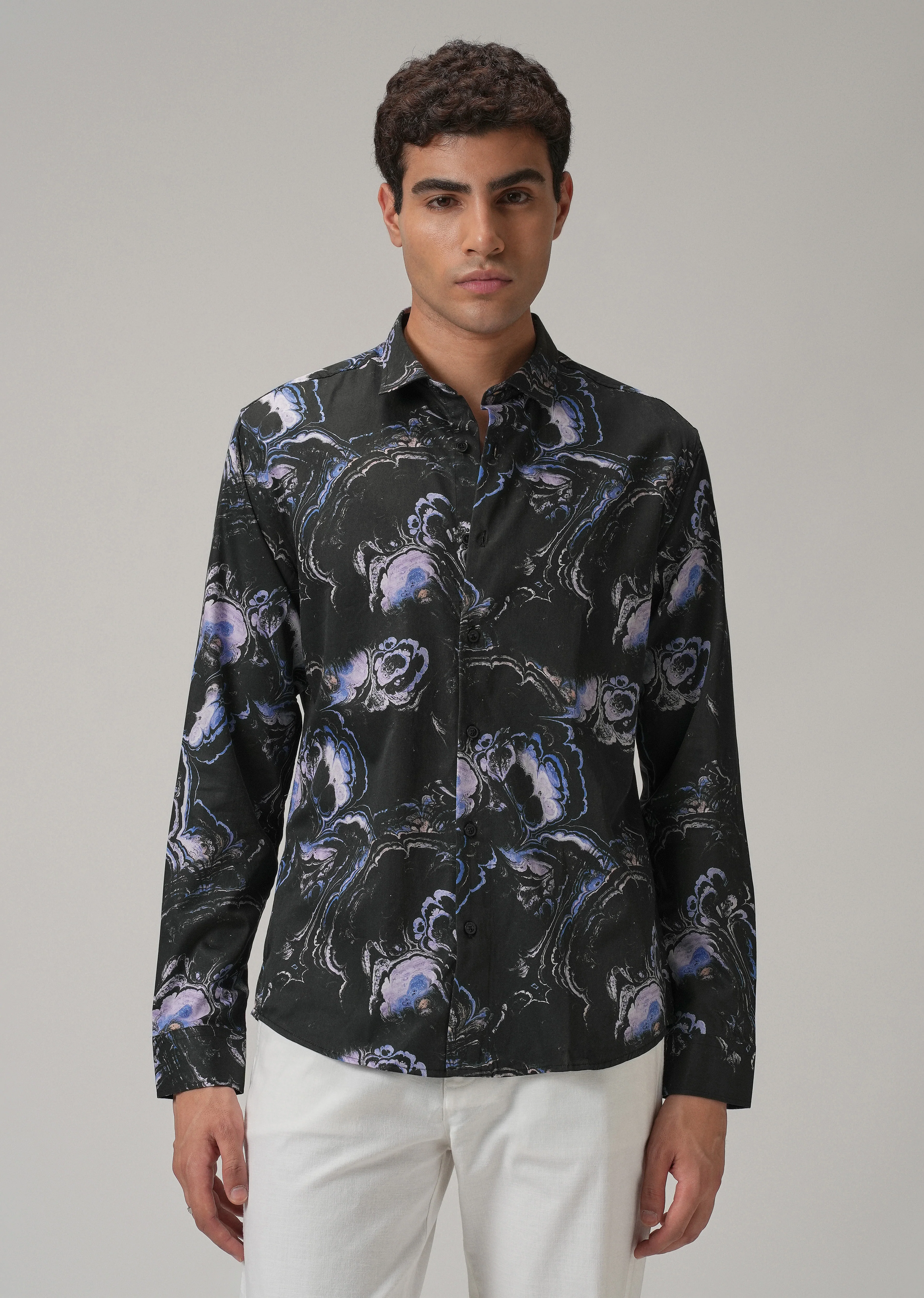 Galaxy Marble Printed Full Sleeve Shirt - Image 4