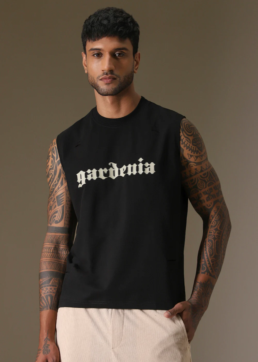 Gardenia Black Ribbed Regular Tank - Image 3