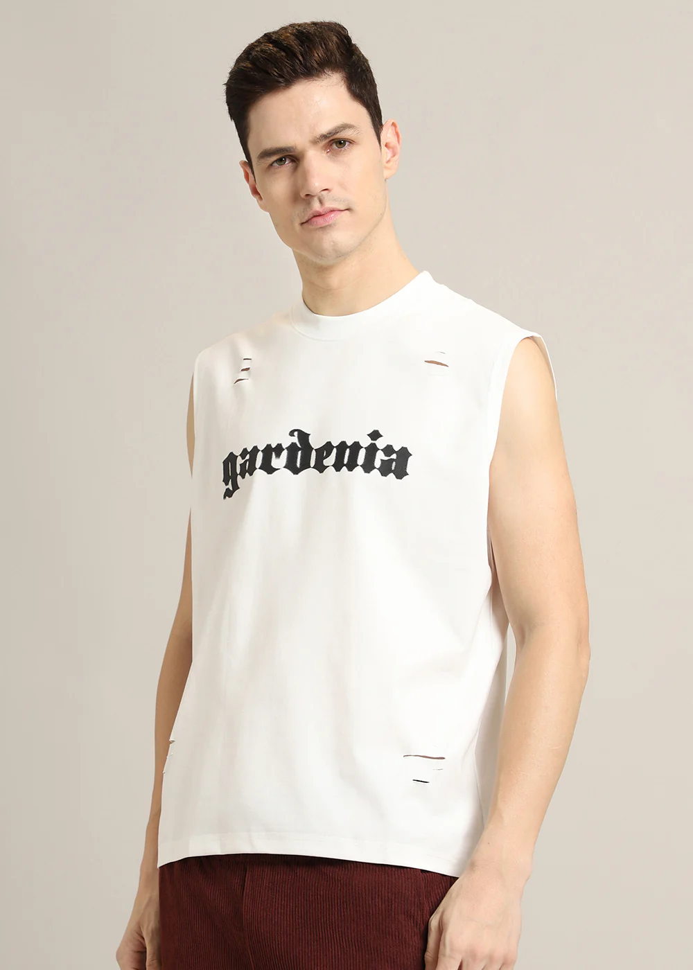 Gardenia Off White Ribbed Regular Tank - Image 3