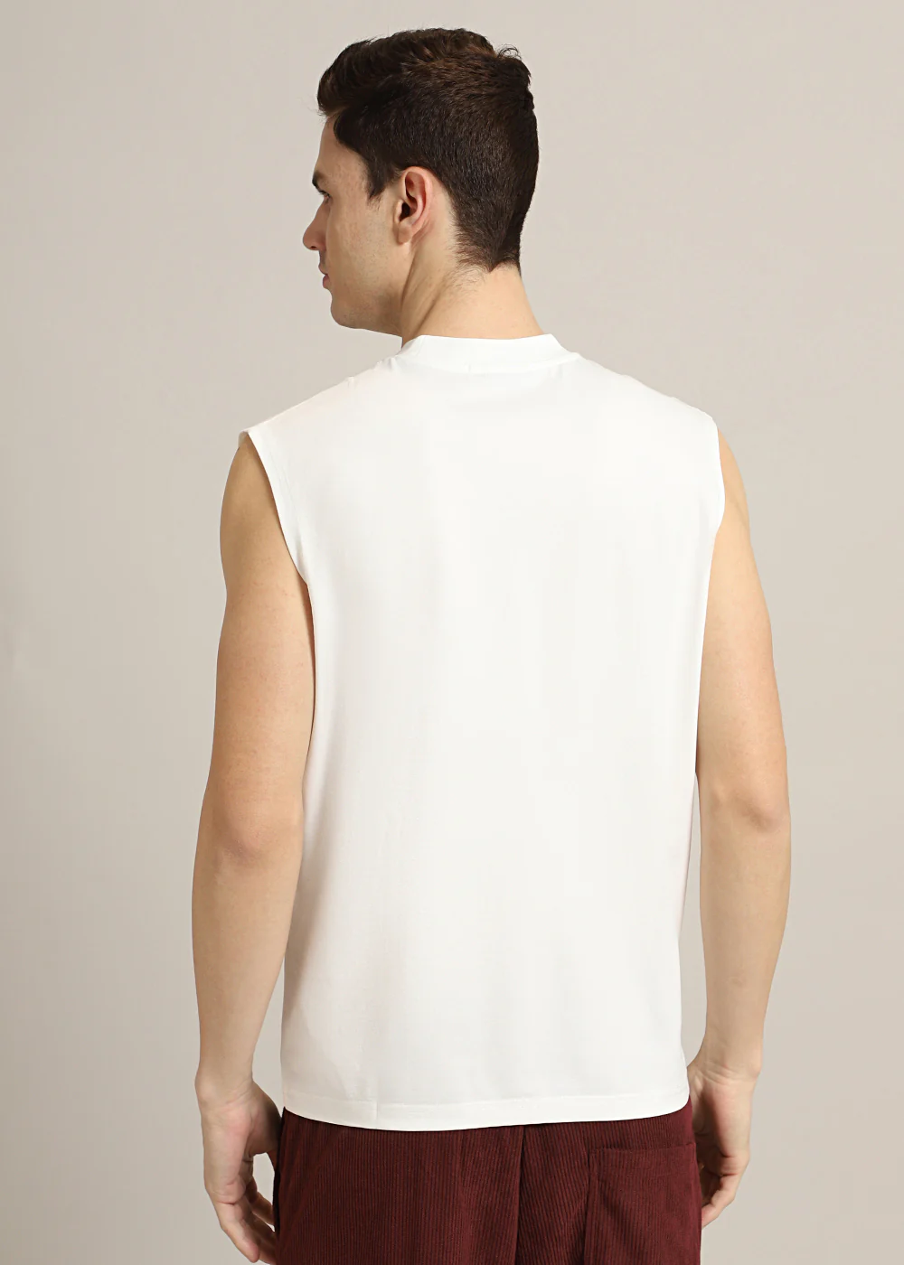 Gardenia Off White Ribbed Regular Tank - Image 4