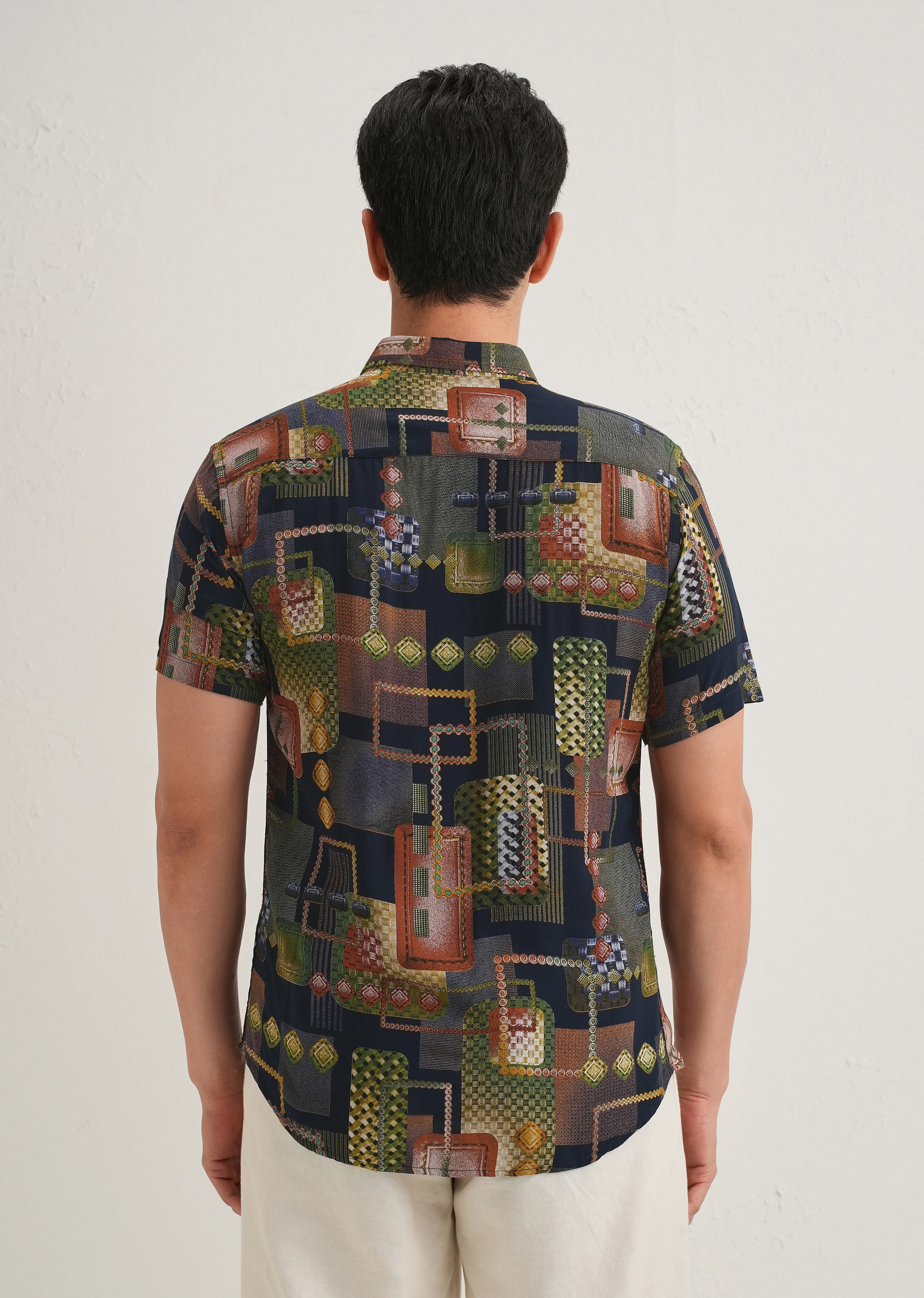 Geo Blue Feather shirt - Image 2