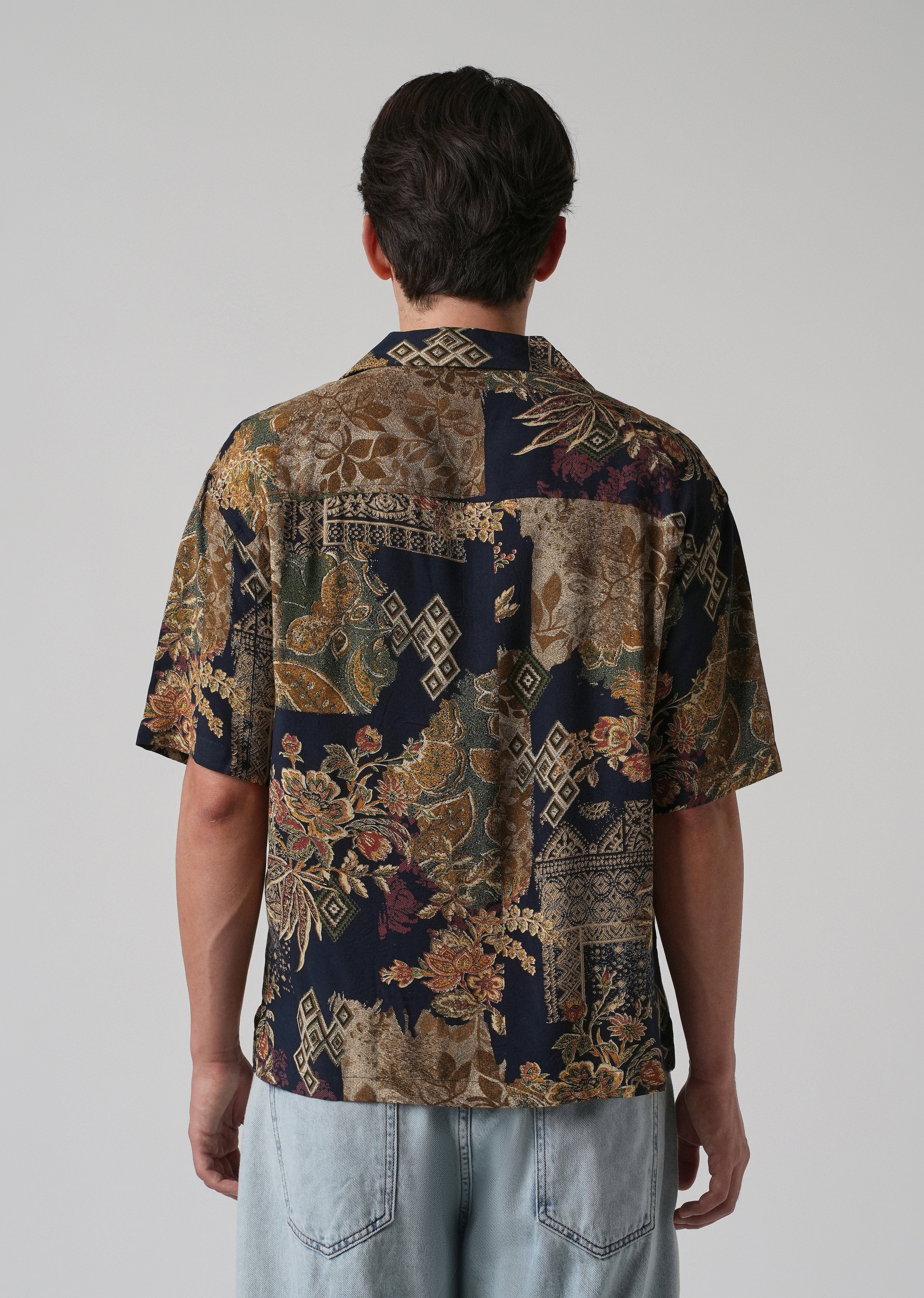 Geo Floral Oversized Feather Shirt - Image 2