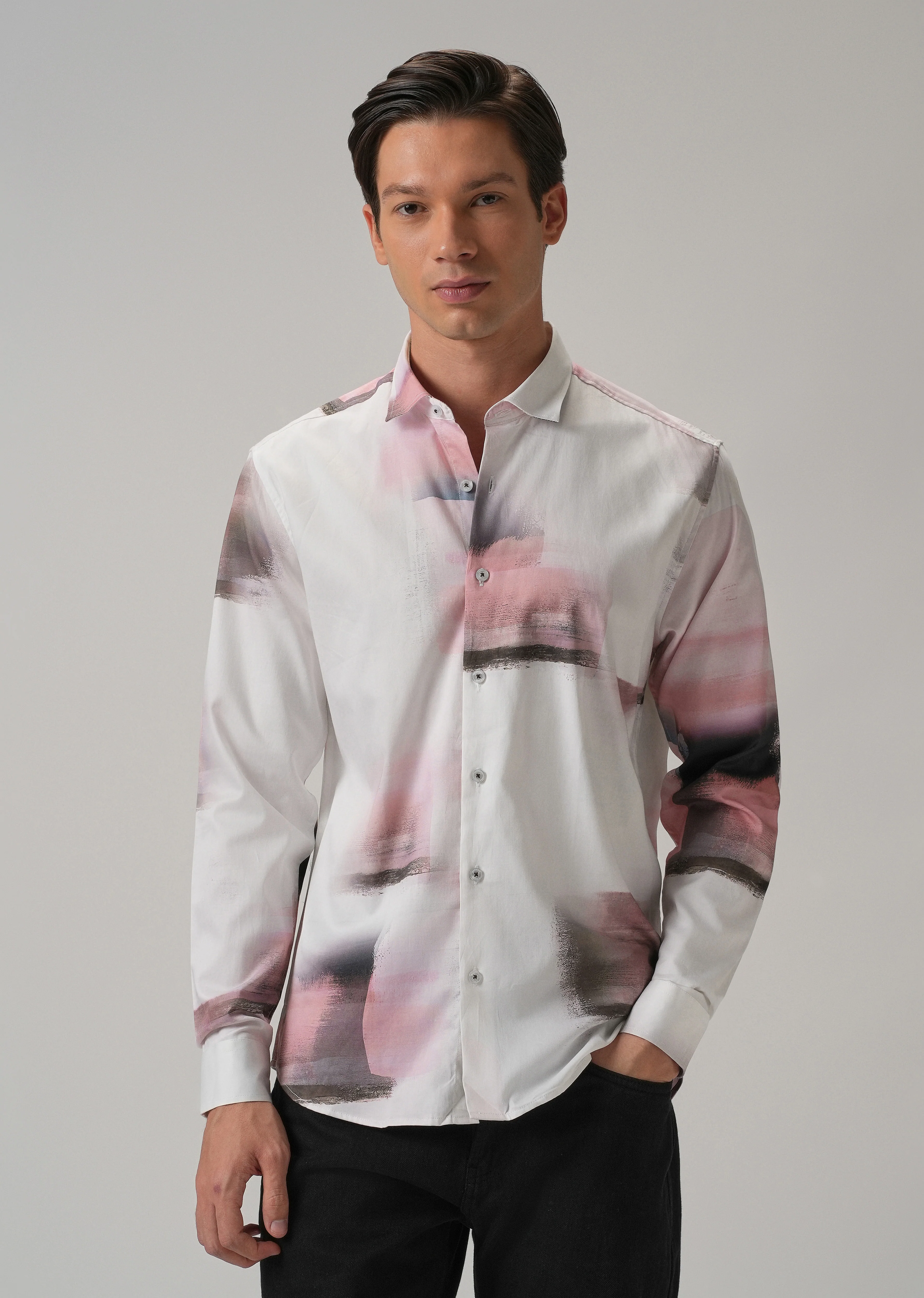 Geo-Gradient Printed Shirt - Image 3