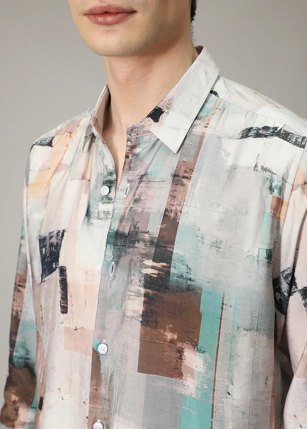 Geometric Abstract Print Shirt - Image 2