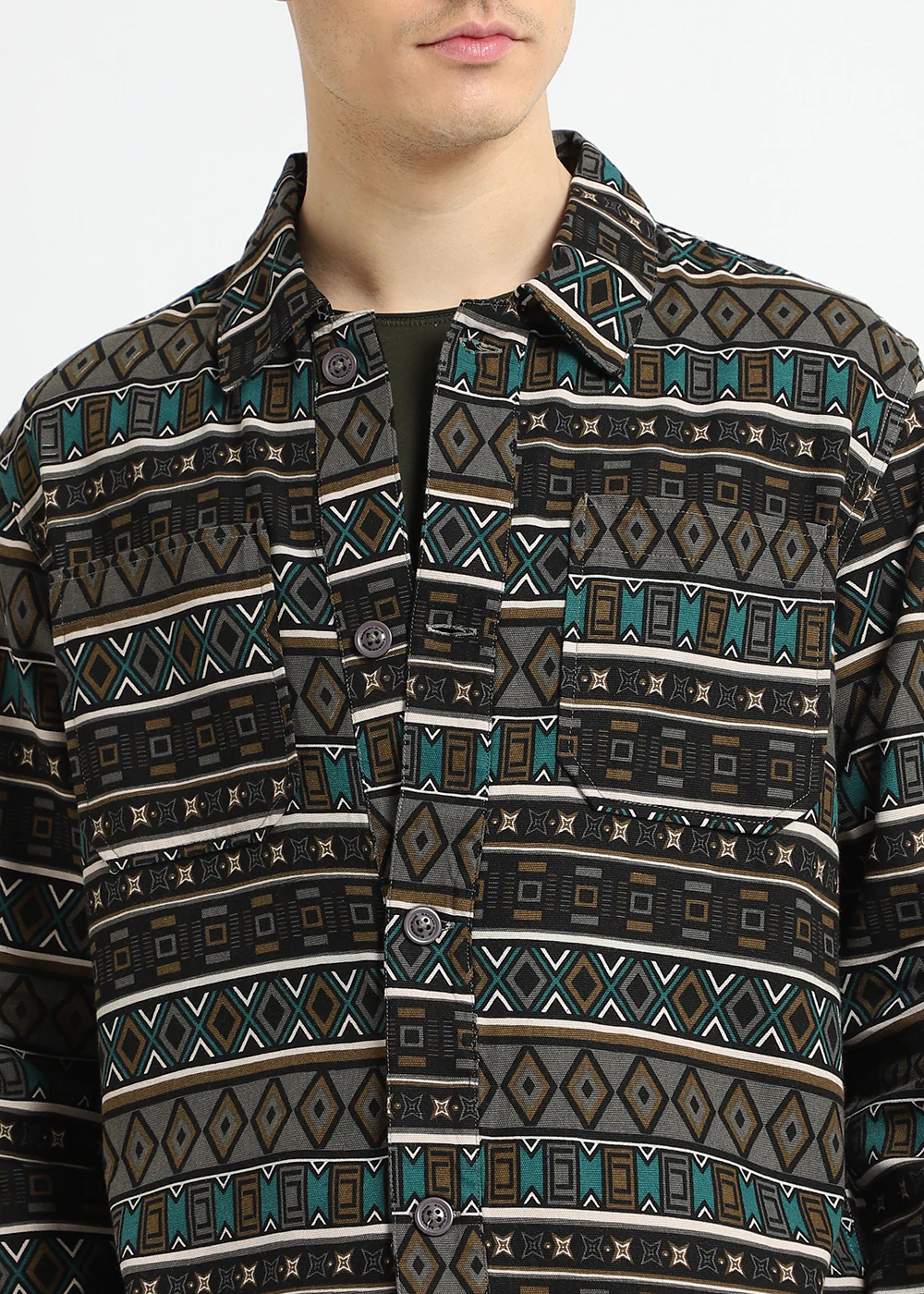 Geometric Print Summer Jacket - Image 3