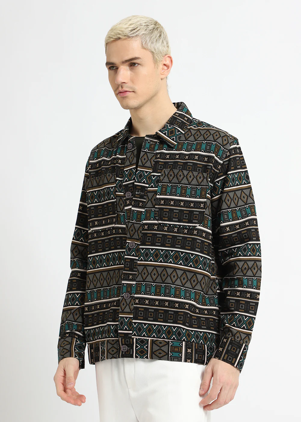 Geometric Print Summer Jacket - Image 5