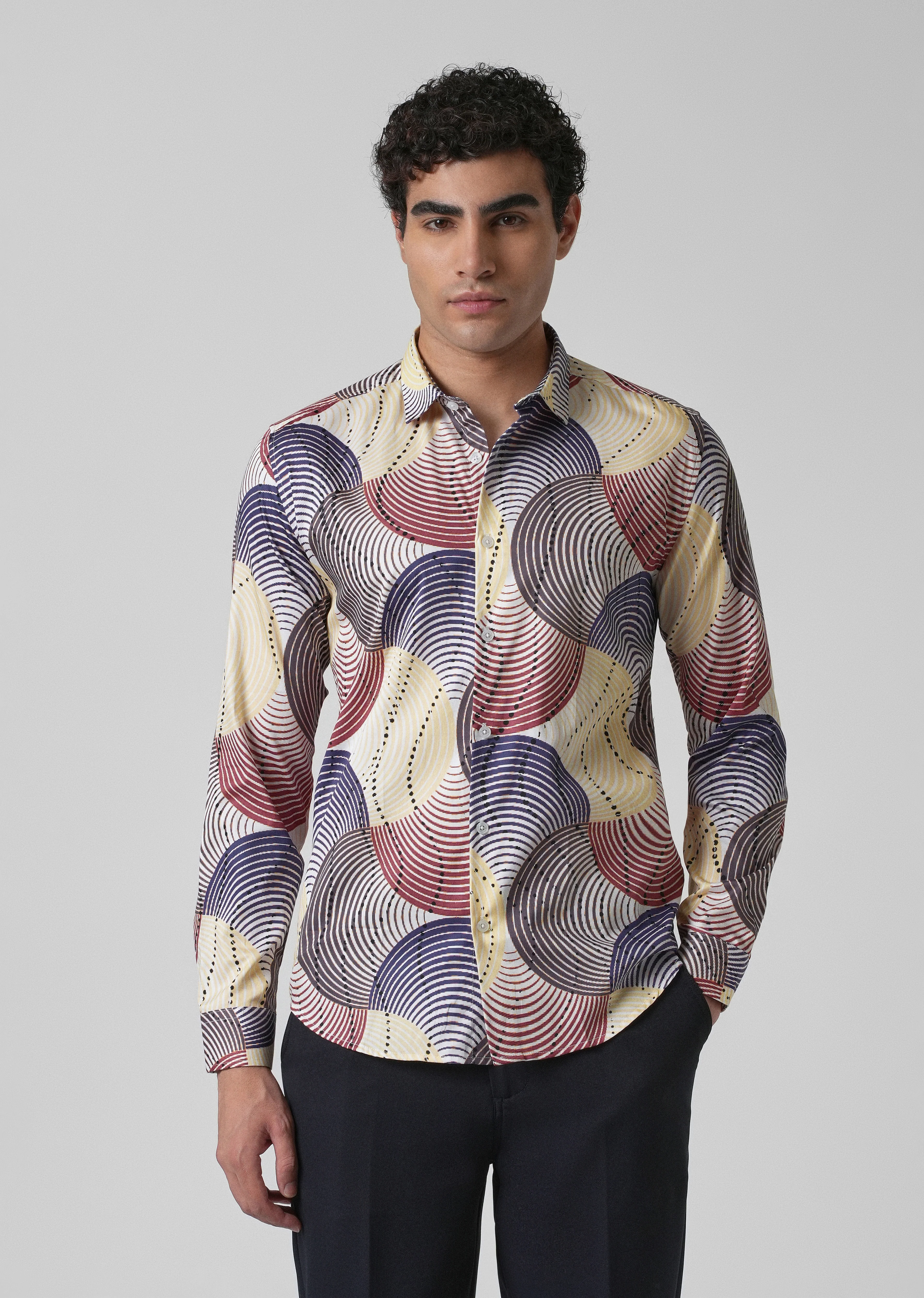 Circular Print Full-Sleeves Shirt - Image 4