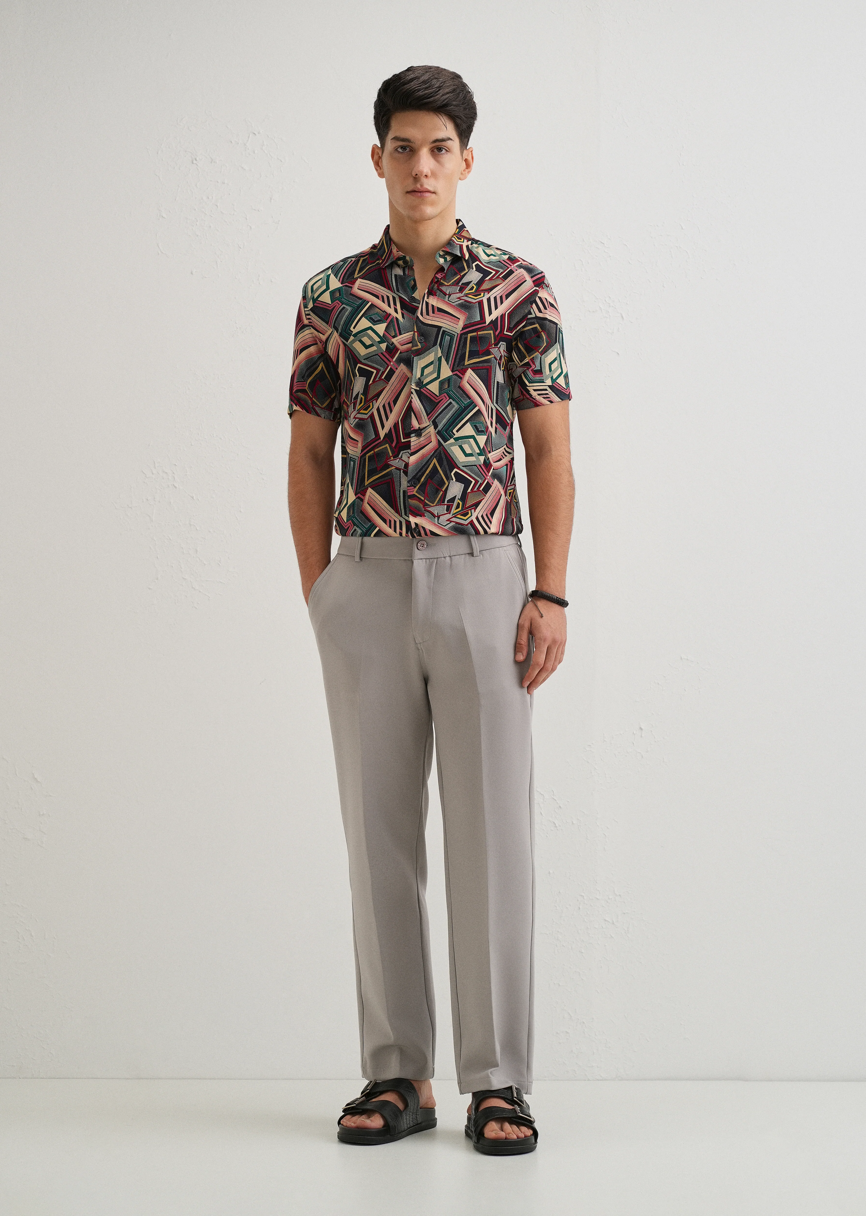 Geometric Red Feather shirt - Image 6
