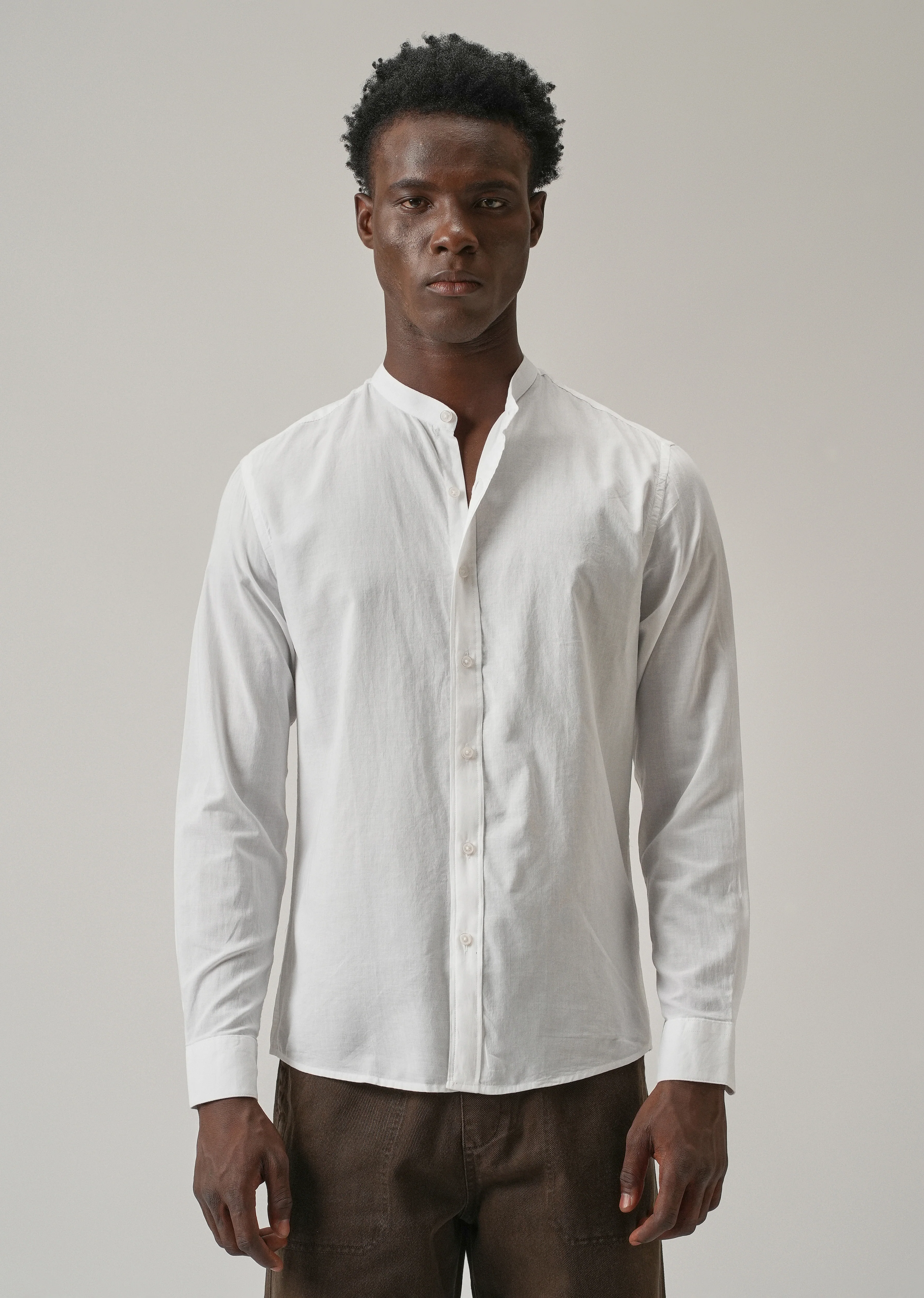 Glaze White Plain Cotton Shirt - Image 3