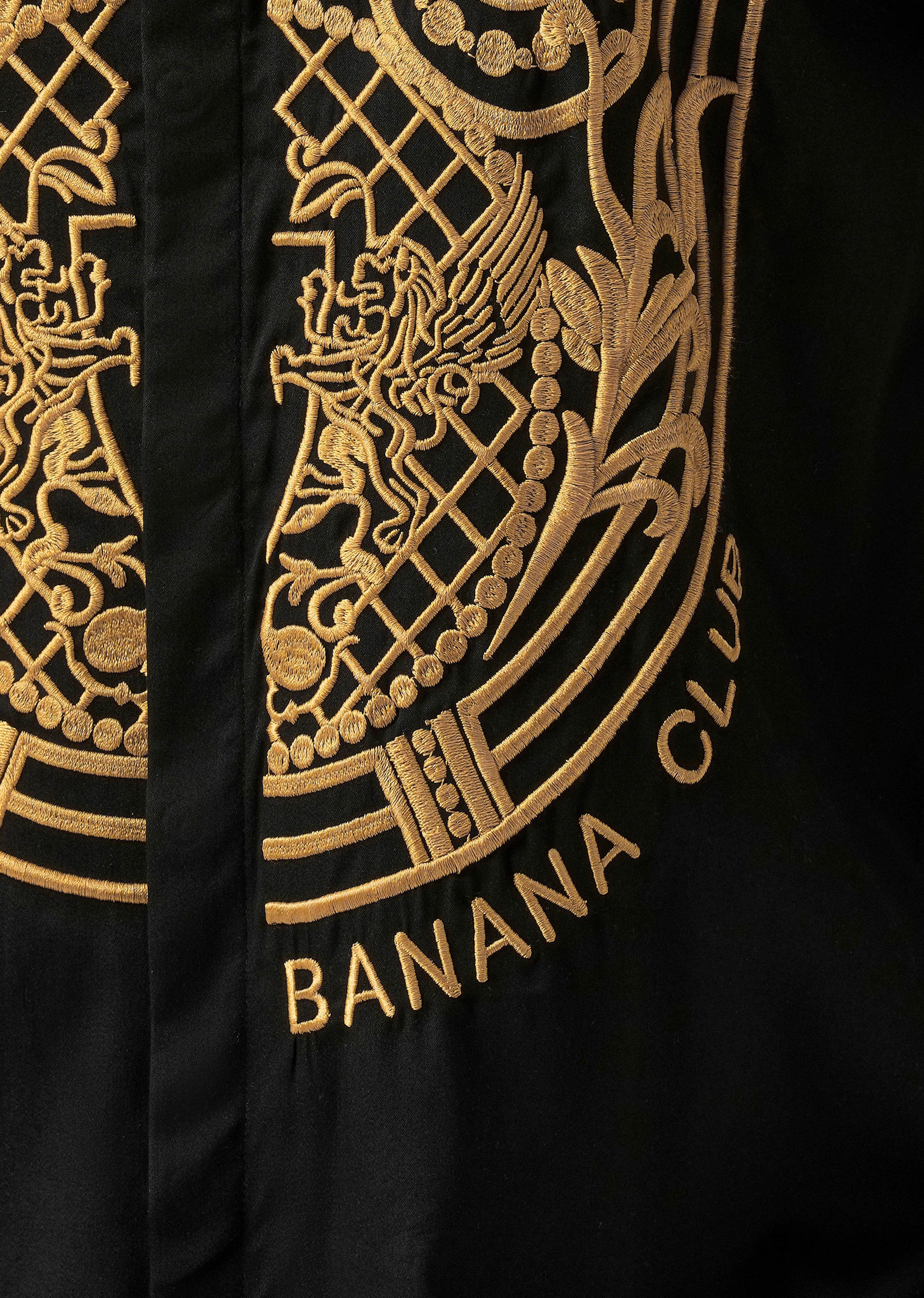 Gold Symmetric Embroidered Black Designer Shirt - Image 5