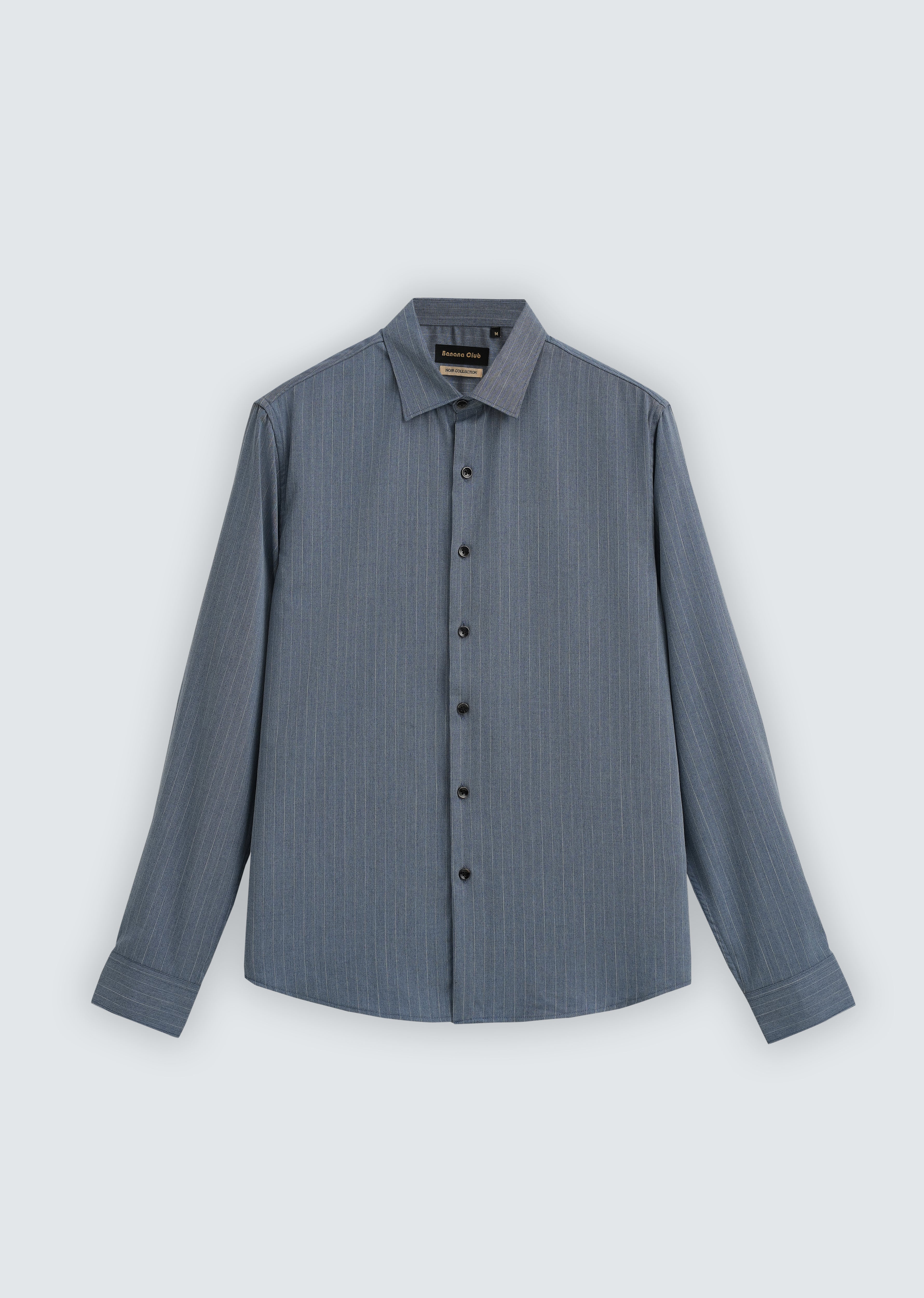 Graphite Blue Pin Striped Wrinkle Free Shirt - Image 2