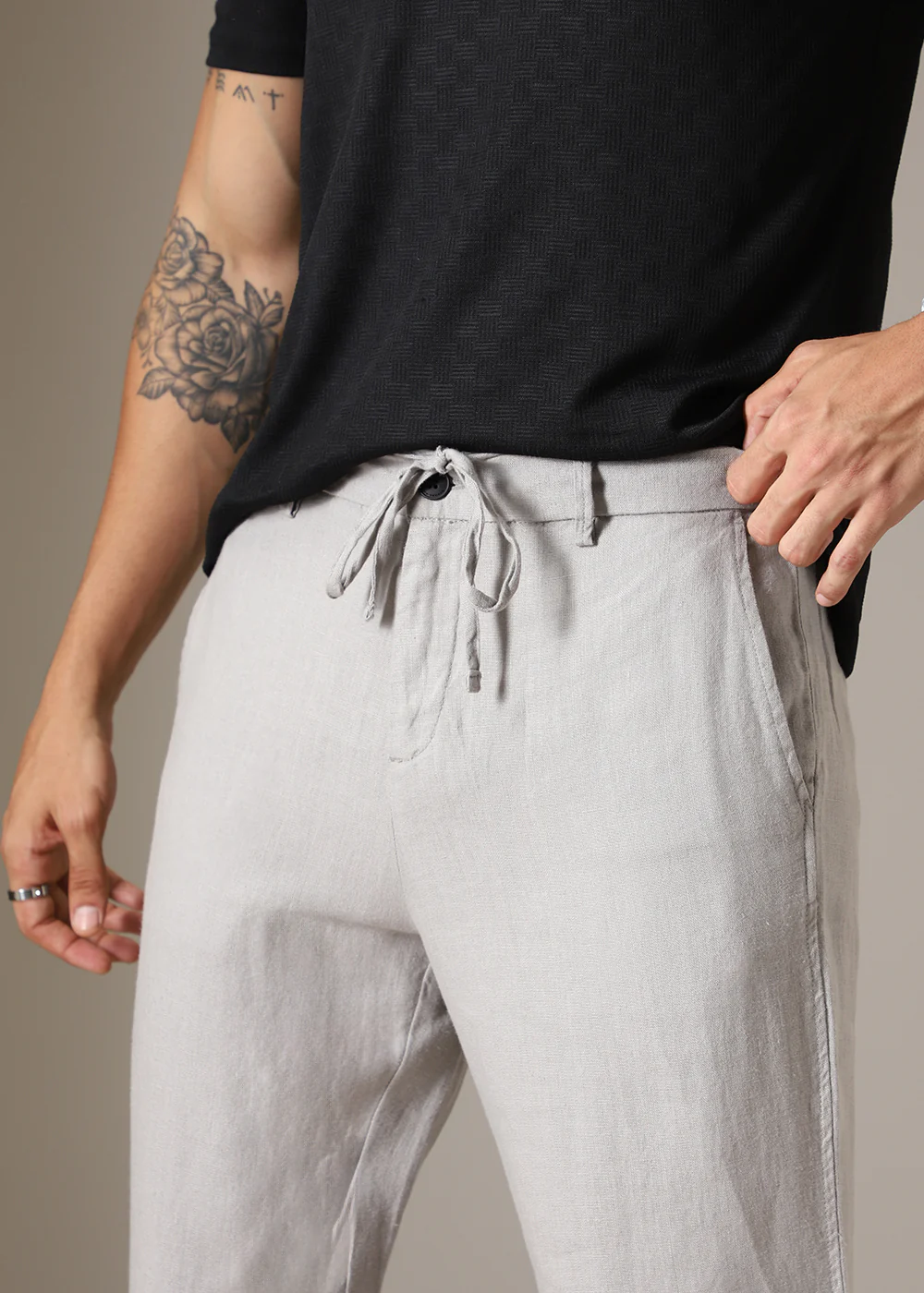 Gravel Grey Linen Pant - Image 3