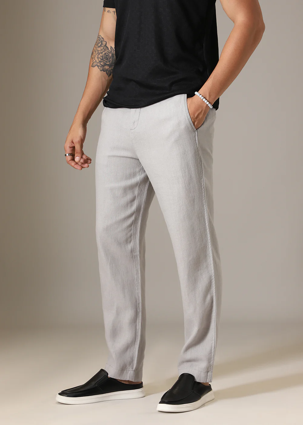 Gravel Grey Linen Pant - Image 4