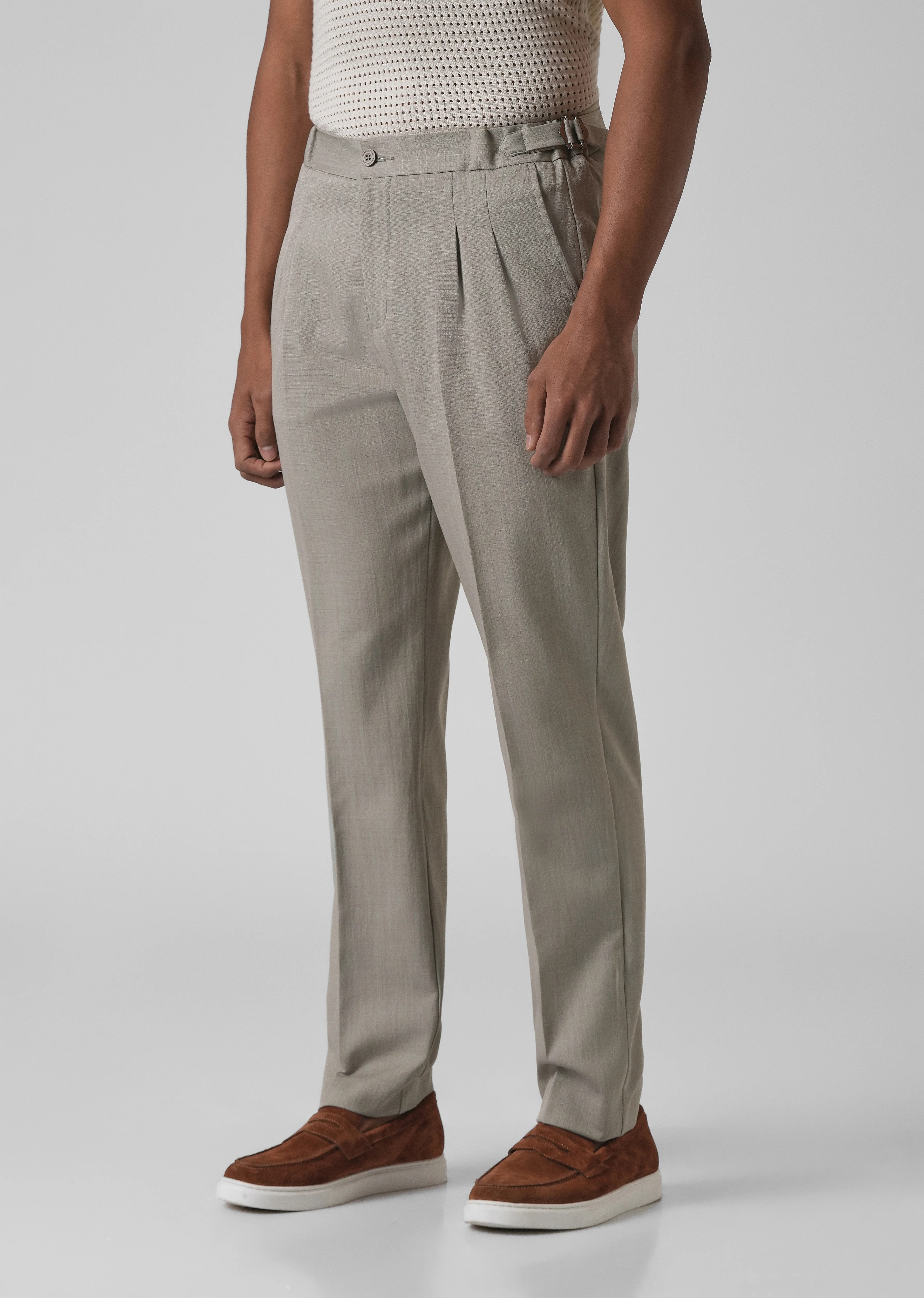 Gray Pleated Gurkha Pant - Image 4