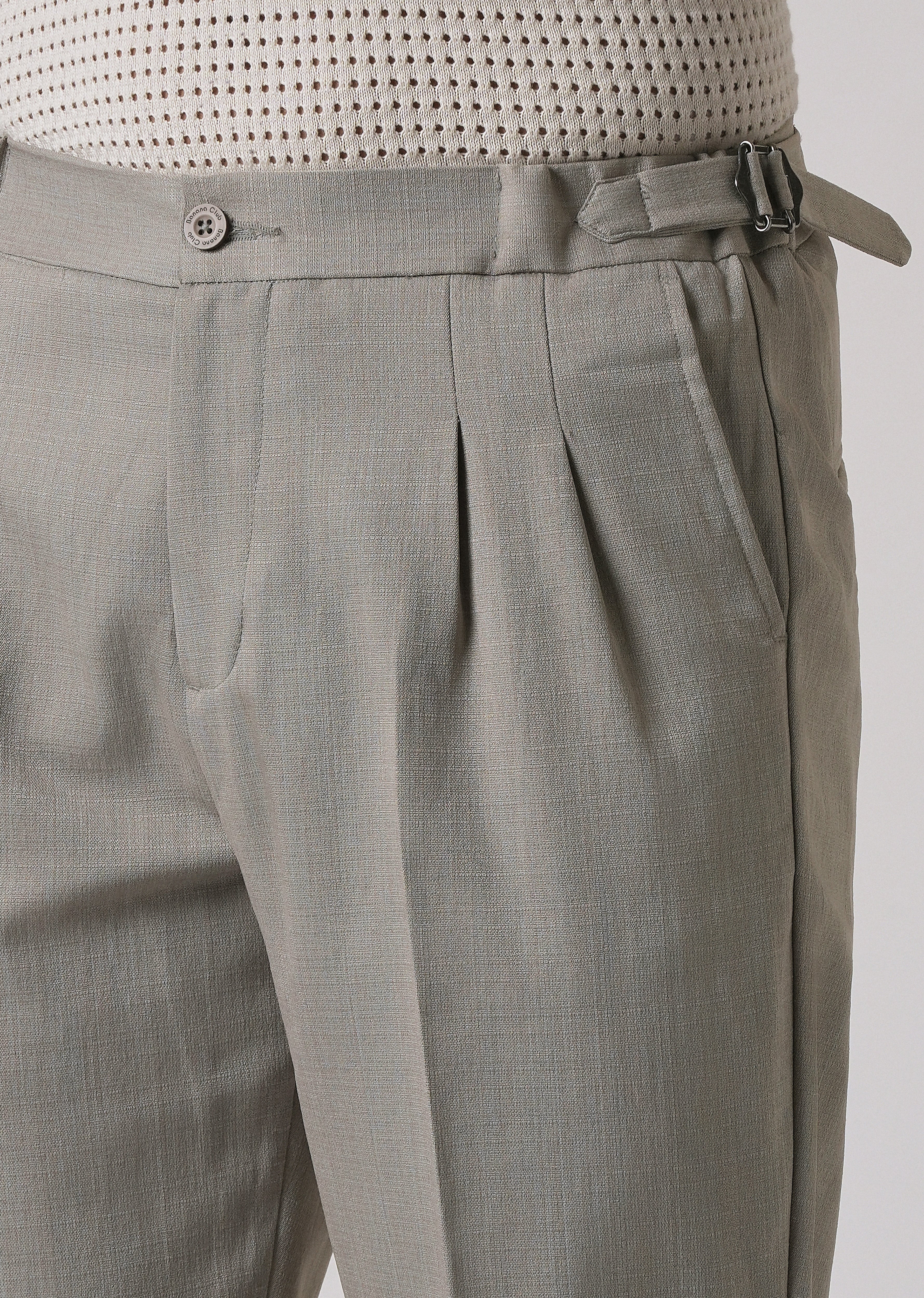 Gray Pleated Gurkha Pant - Image 5