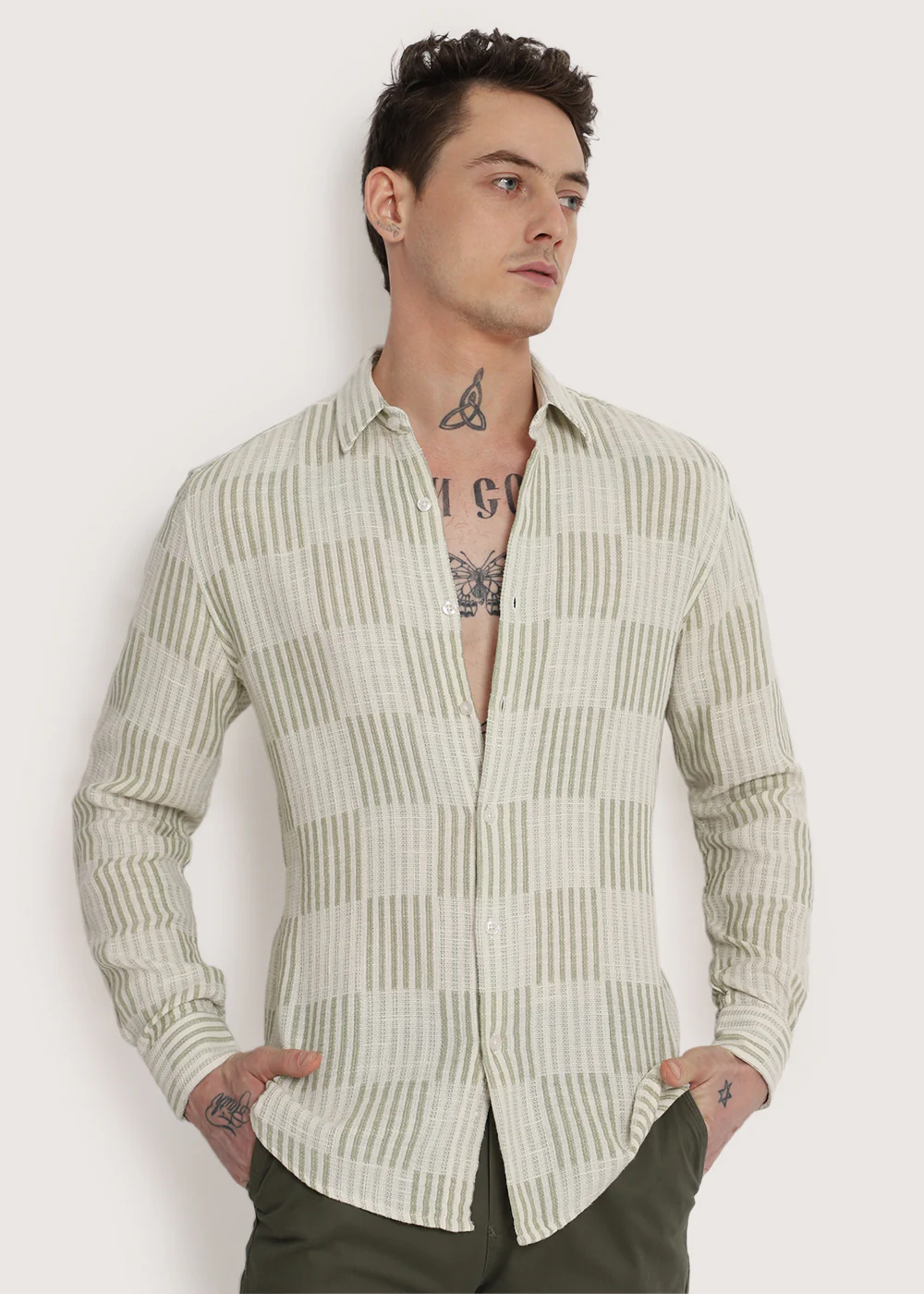 Green Checker Textured Shirt - Image 6