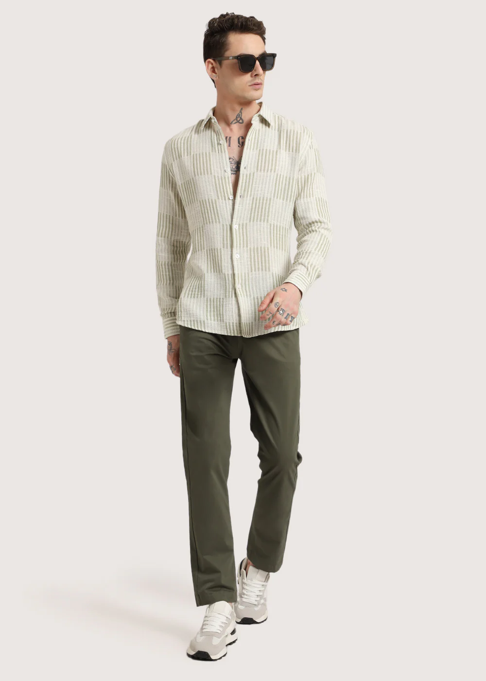 Green Checker Textured Shirt - Image 7