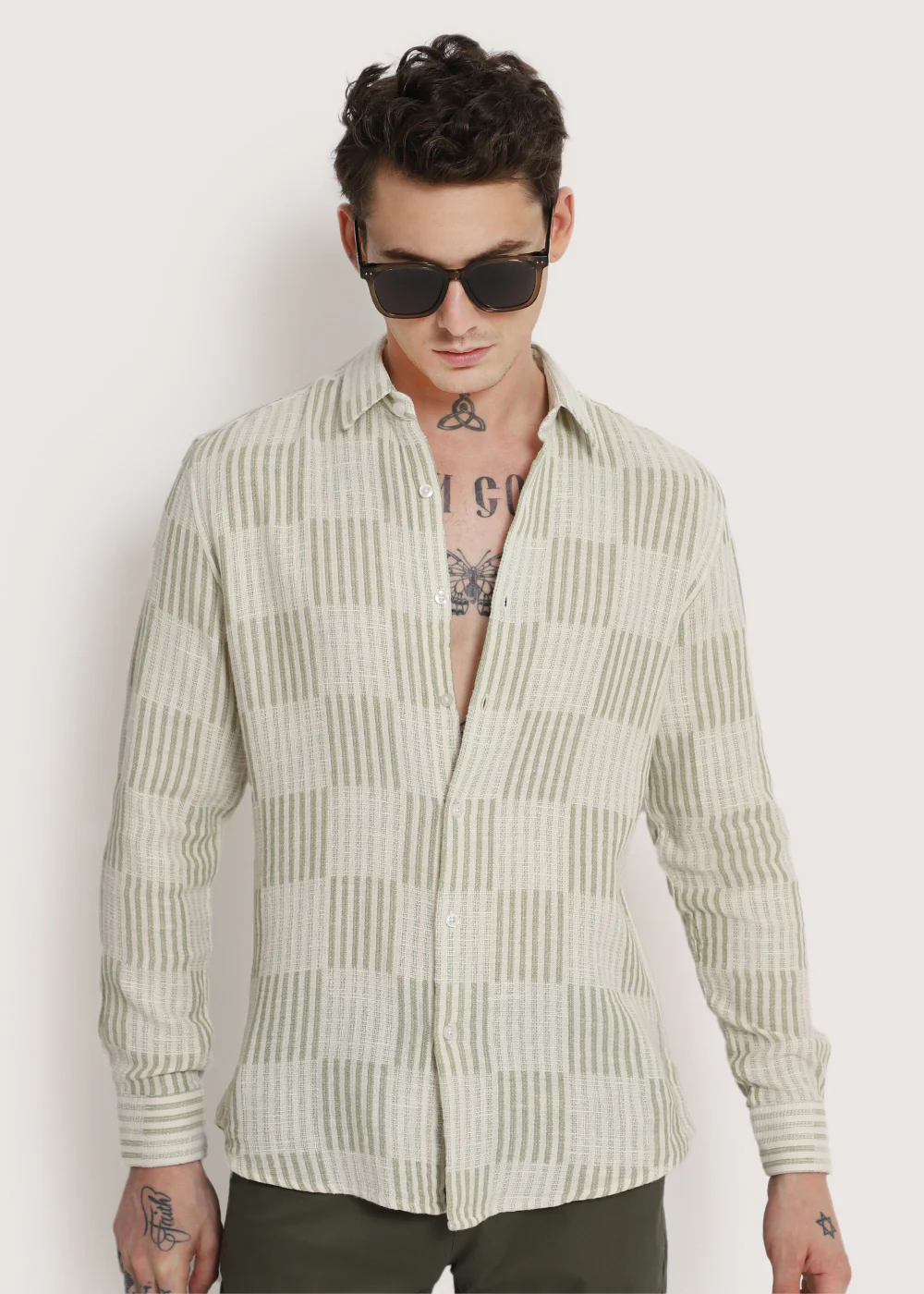 Green Checker Textured Shirt - Image 8