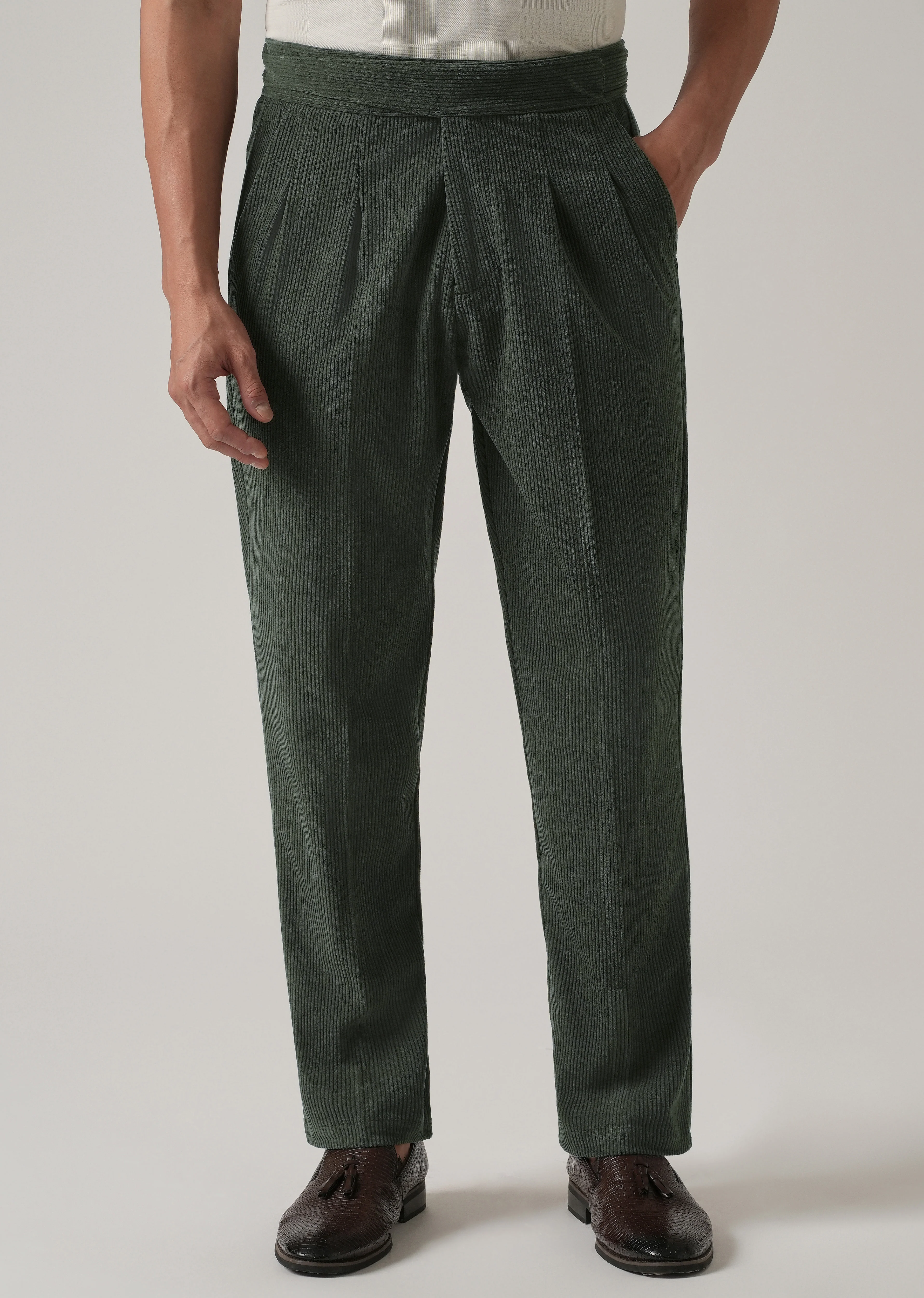 Green Corduroy Gurkha Pants - Image 7