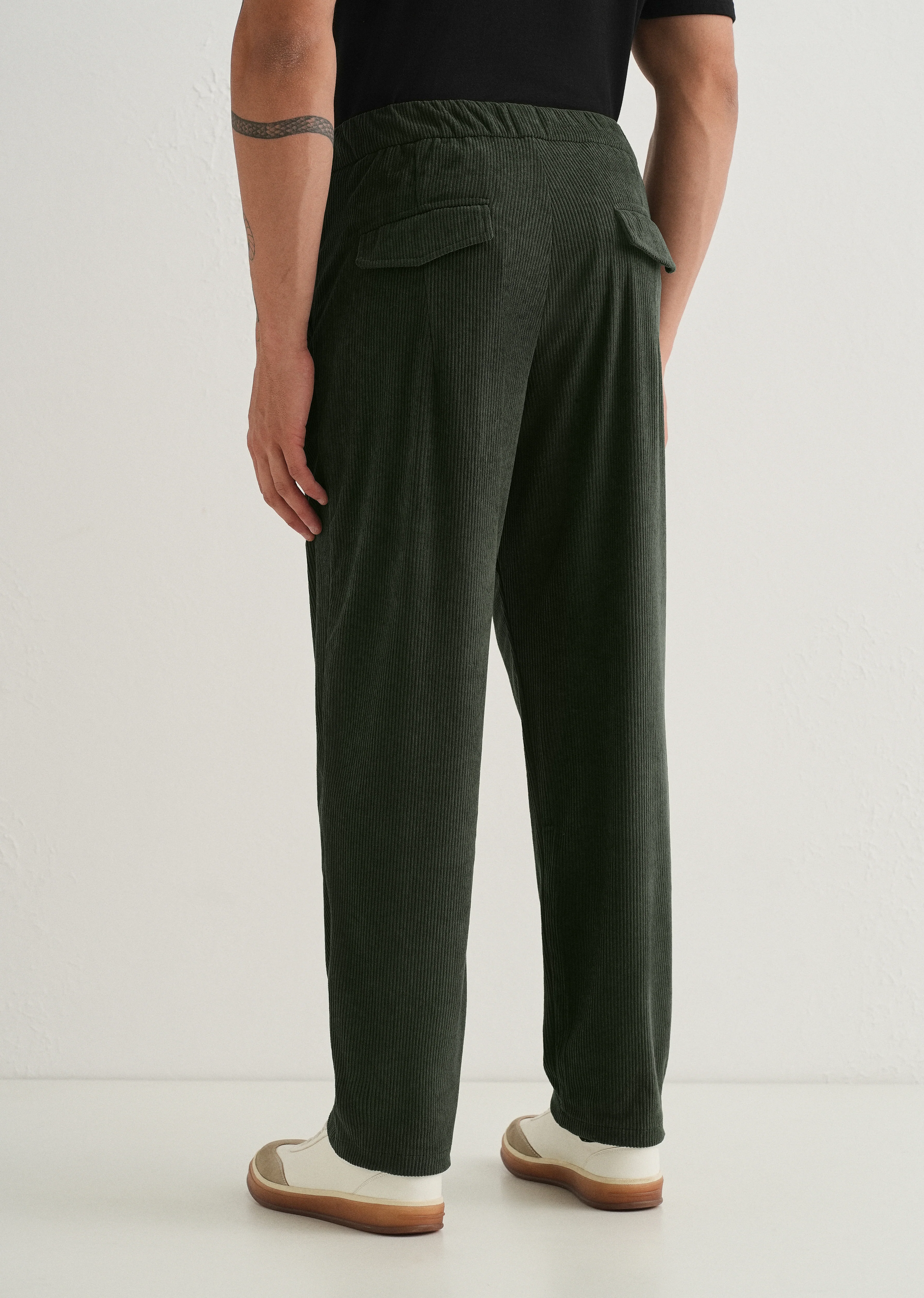 Green Drawstring Corduroy Pant - Image 2