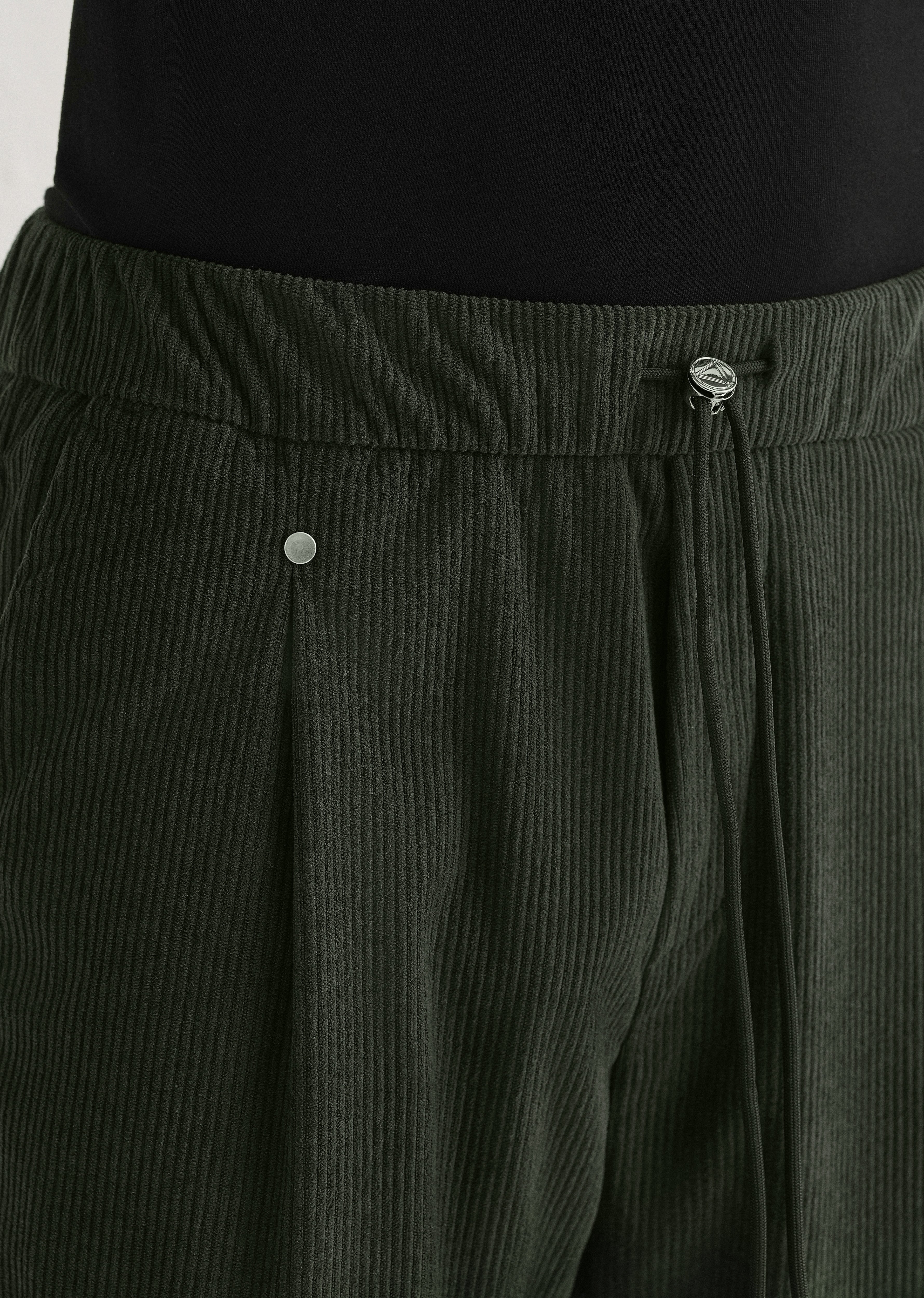Green Drawstring Corduroy Pant - Image 5