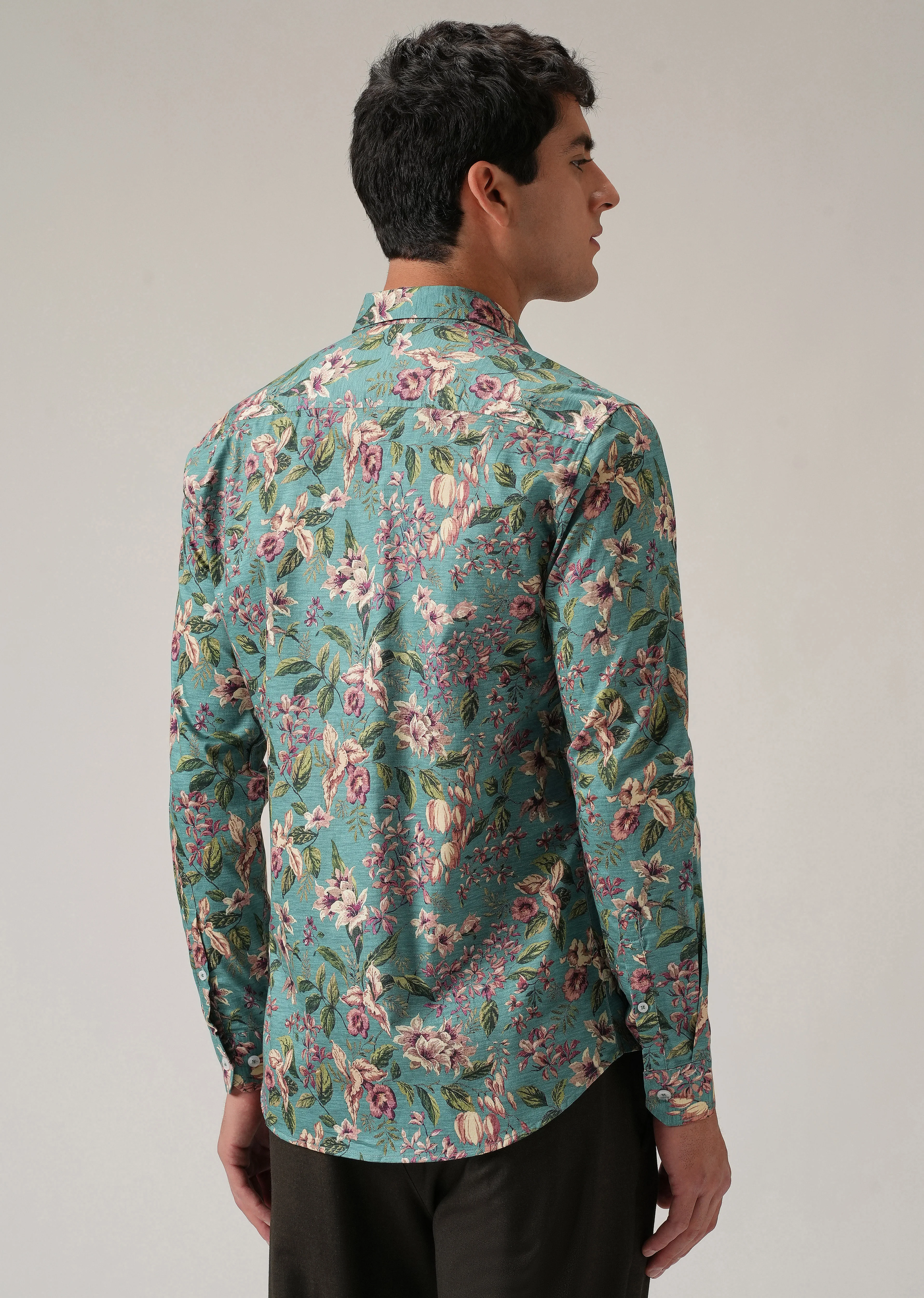 Green Floral Print Shirt - Image 4